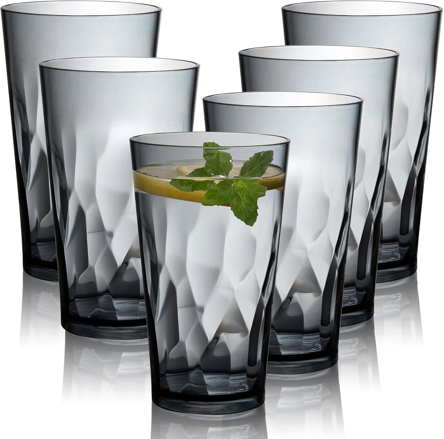 Unbreakable Plastic Drinking Glasses Set of 6 Shatterproof Drinking Cups P | eBay