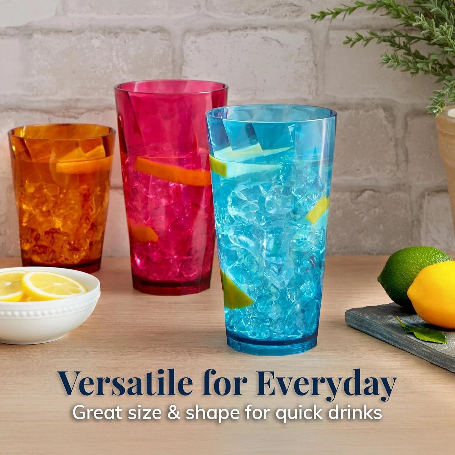 US Acrylic Optix Plastic Reusable Drinking Glasses (Set of 16) 14Oz Rocks & 20O | eBay