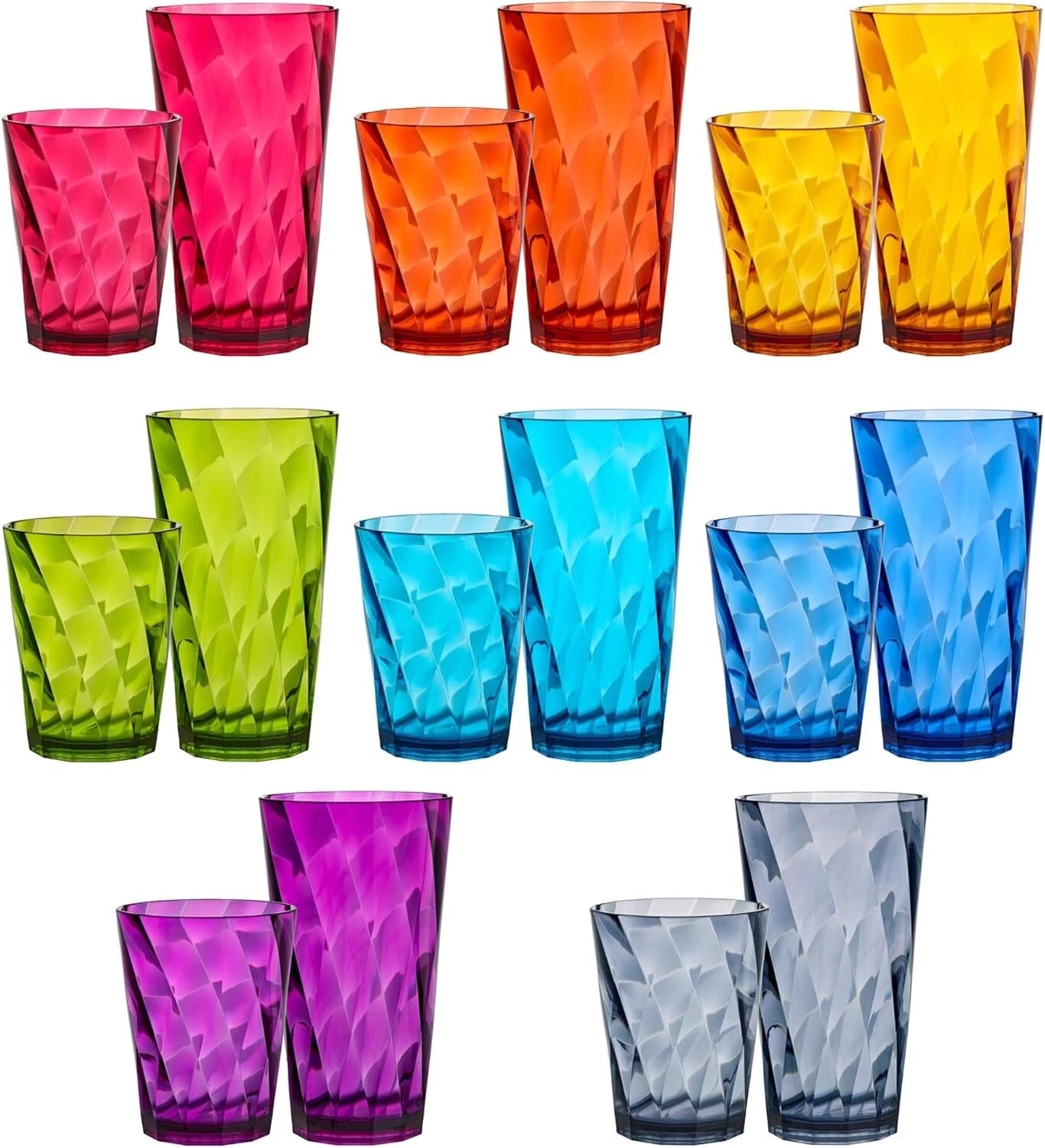 US Acrylic Optix Plastic Reusable Drinking Glasses (Set of 16) 14Oz Rocks & 20O | eBay