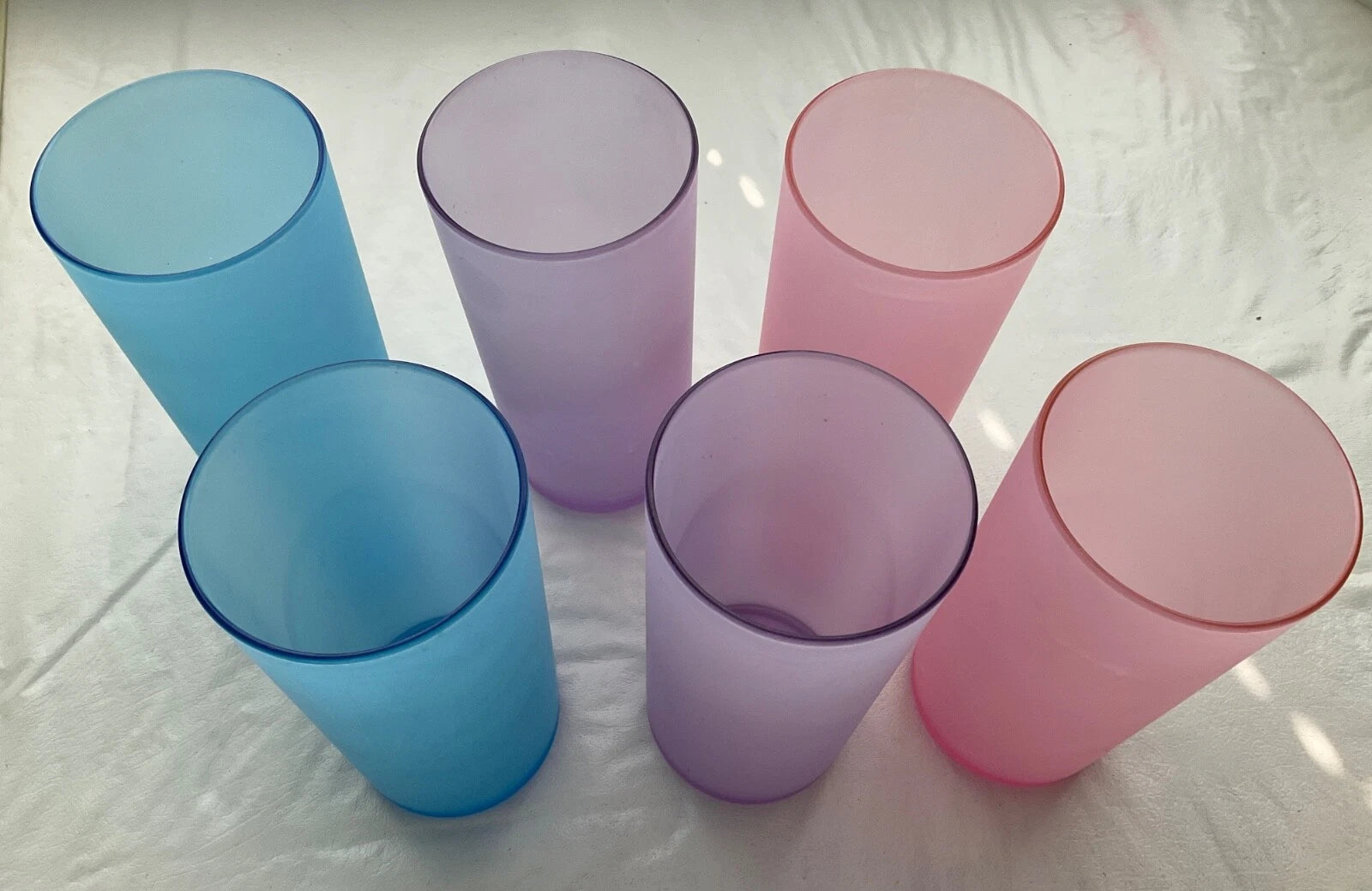 Colorful Frosted Tall Plastic Drinking Glasses, 24 oz ea - Set of 6 | eBay