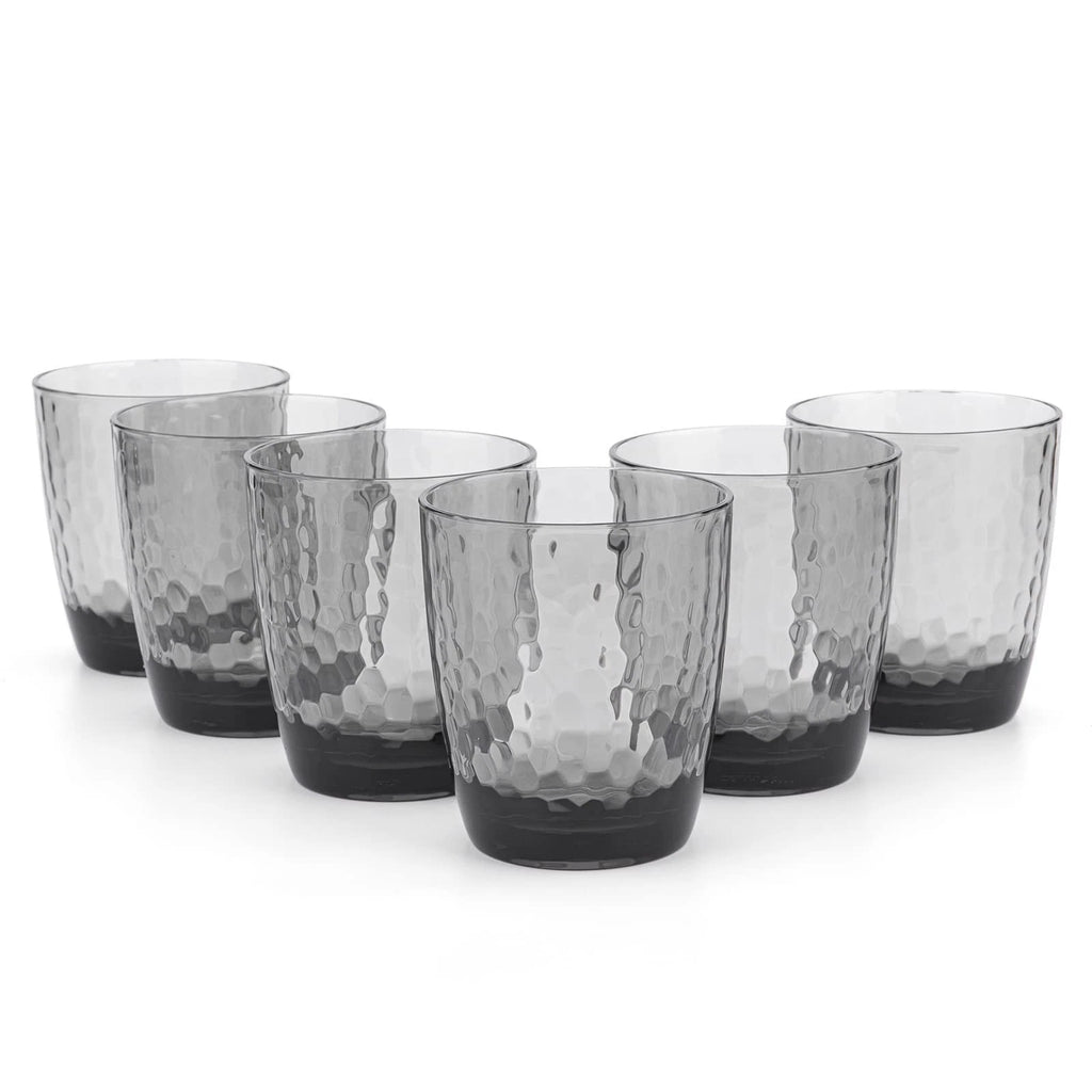 Hammered 15-ounce Plastic Tumbler Acrylic Glasses, set of 6 Smoke Grey | eBay