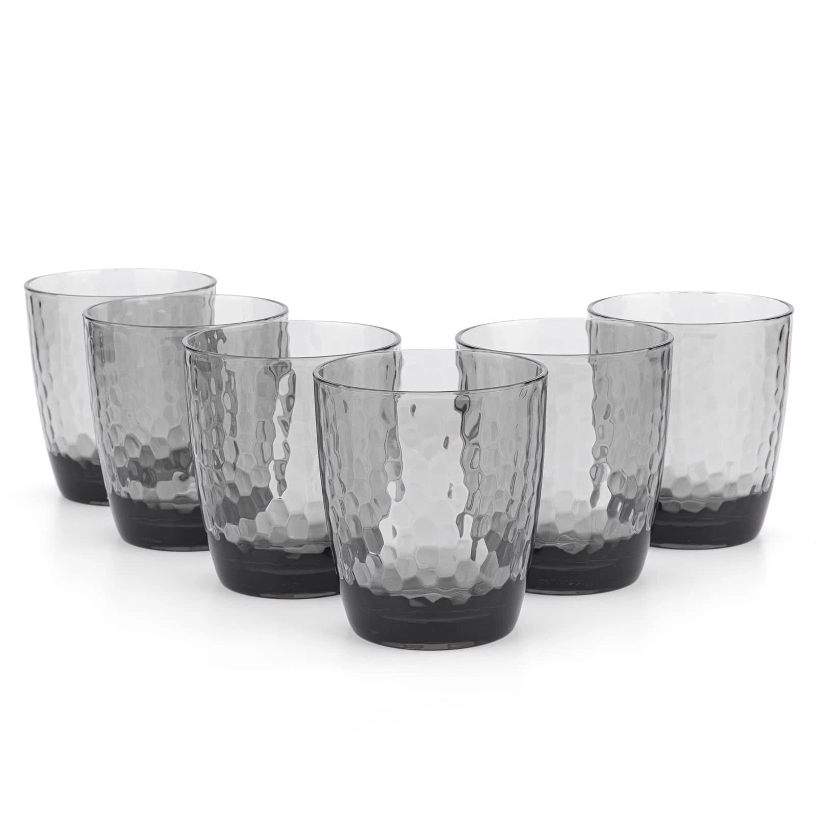 Hammered 15-ounce Plastic Tumbler Acrylic Glasses, set of 6 Smoke Grey | eBay