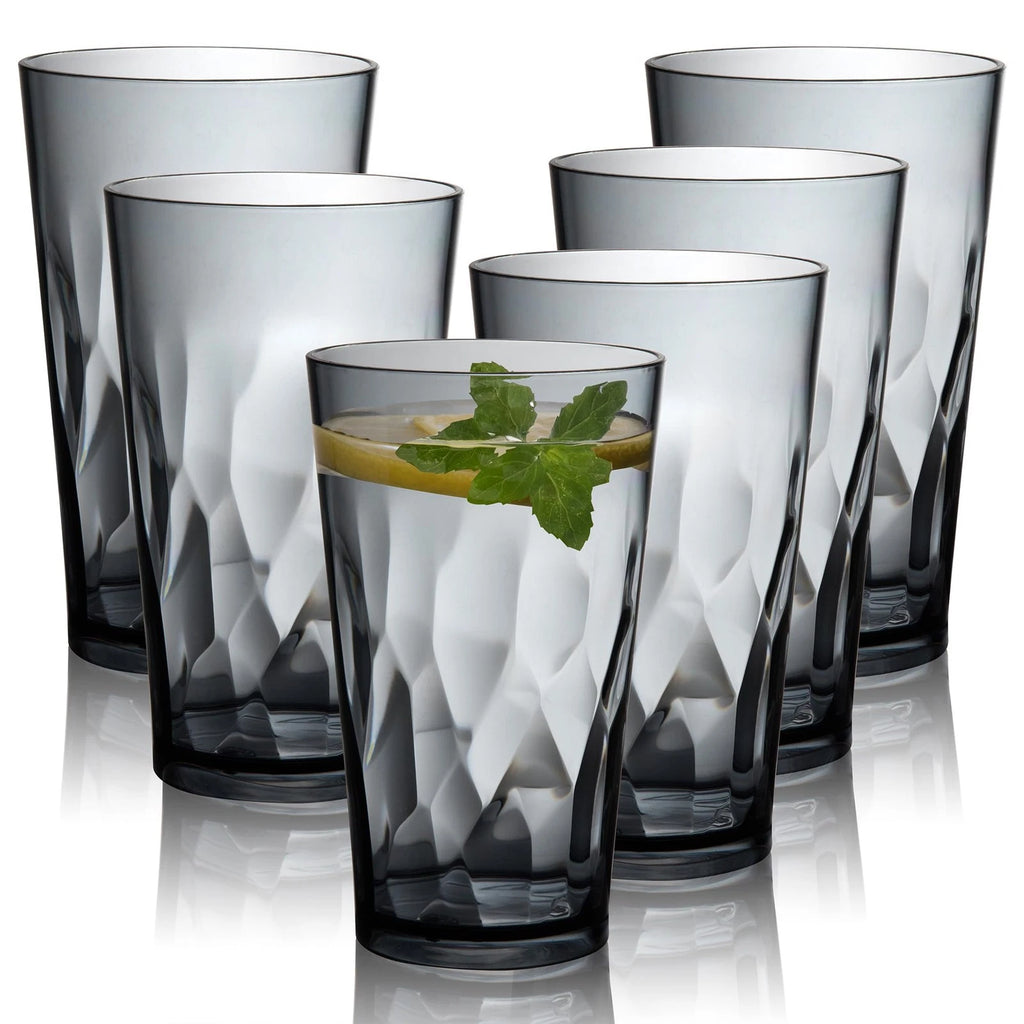 Unbreakable Plastic Drinking Glasses, Set of 6, Shatterproof Drinking Cups, P... | eBay