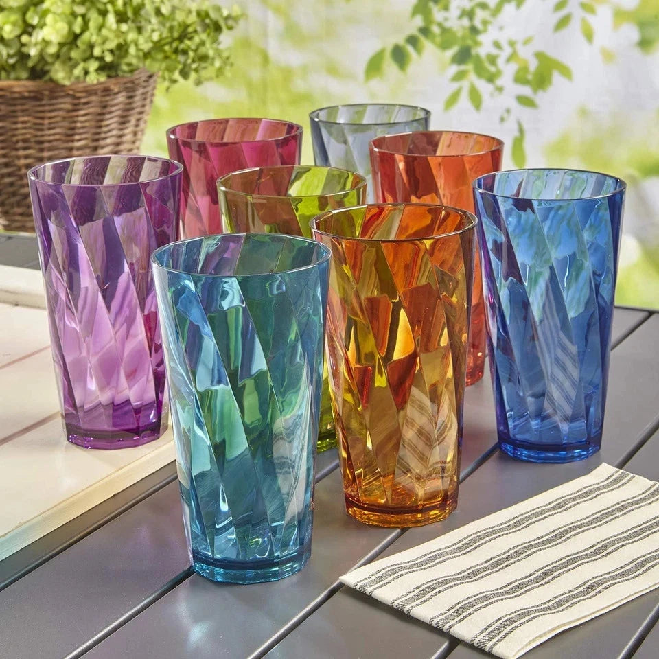 US Acrylic Optix Plastic Reusable Drinking Glasses (Set of 8) 20Oz Water Cups in | eBay