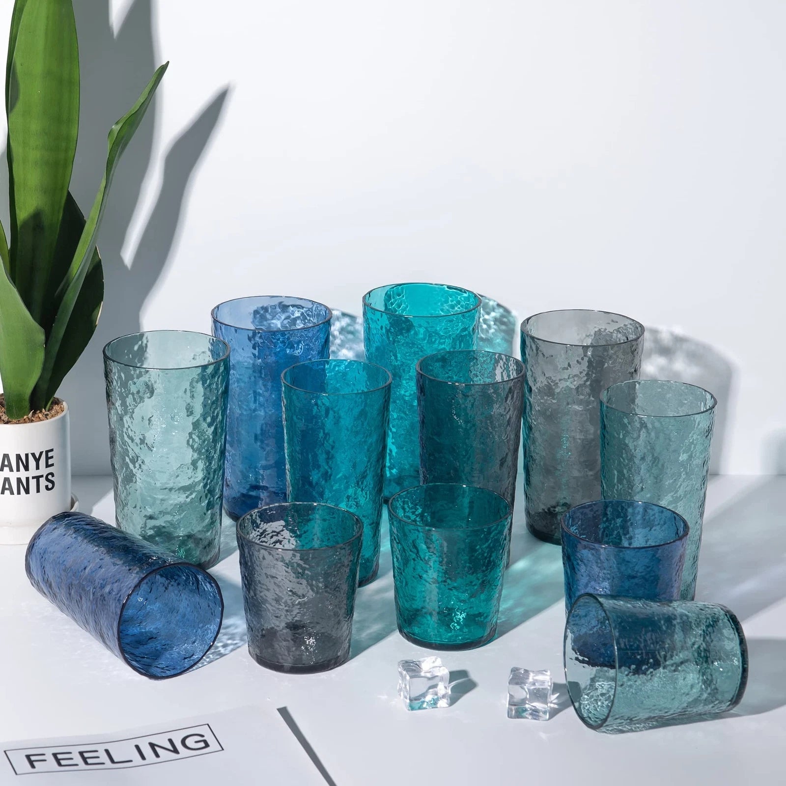 18-ounce Acrylic Highball Glasses Plastic Tumbler, set of 6 Blue | eBay