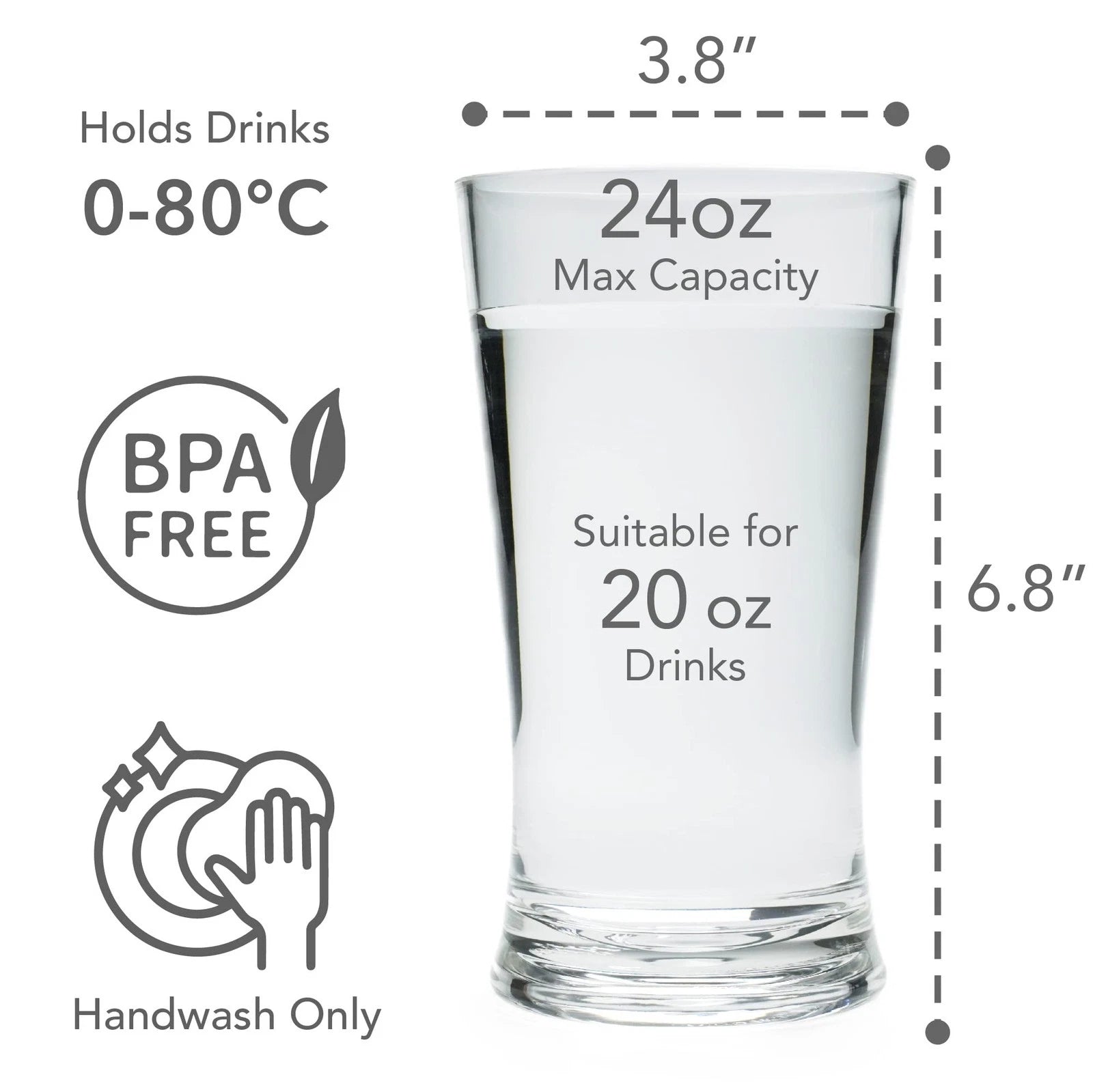 Set of 6 Clear Plastic Tumblers, 24oz Acrylic Reusable Drinking Glasses BPA-Free | eBay