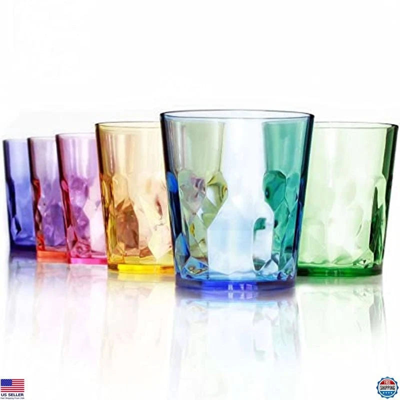 Unbreakable 13oz Acrylic Drinking Glasses Set of 6 - Dishwasher Safe Tumblers | eBay