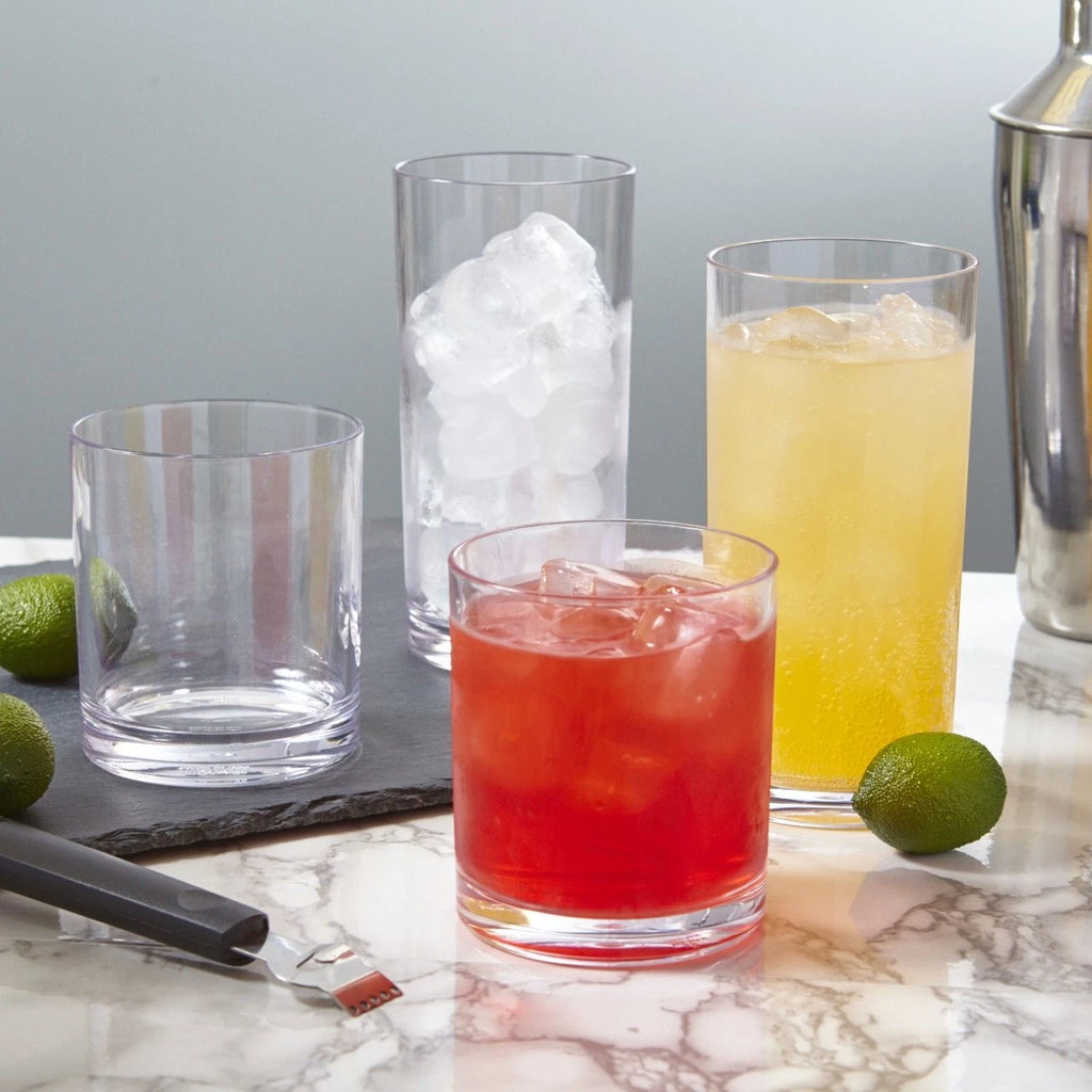 US Acrylic Classic Clear Plastic Reusable Drinking Glasses (Set of 8) 12oz Ro... 80844003023| eBay