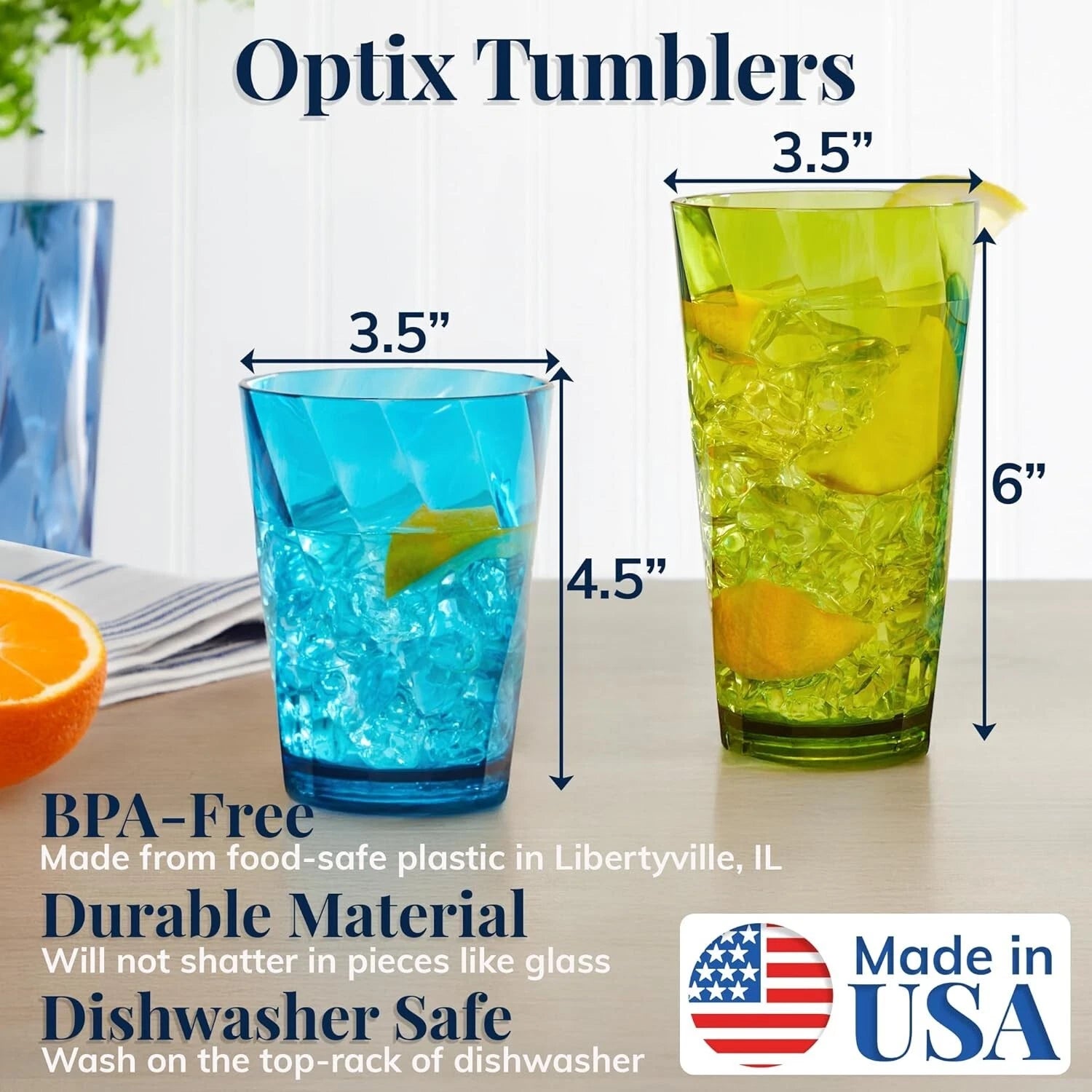 US Acrylic Optix Plastic Reusable Drinking Glasses (Set of 16) 14Oz Rocks & 20O | eBay