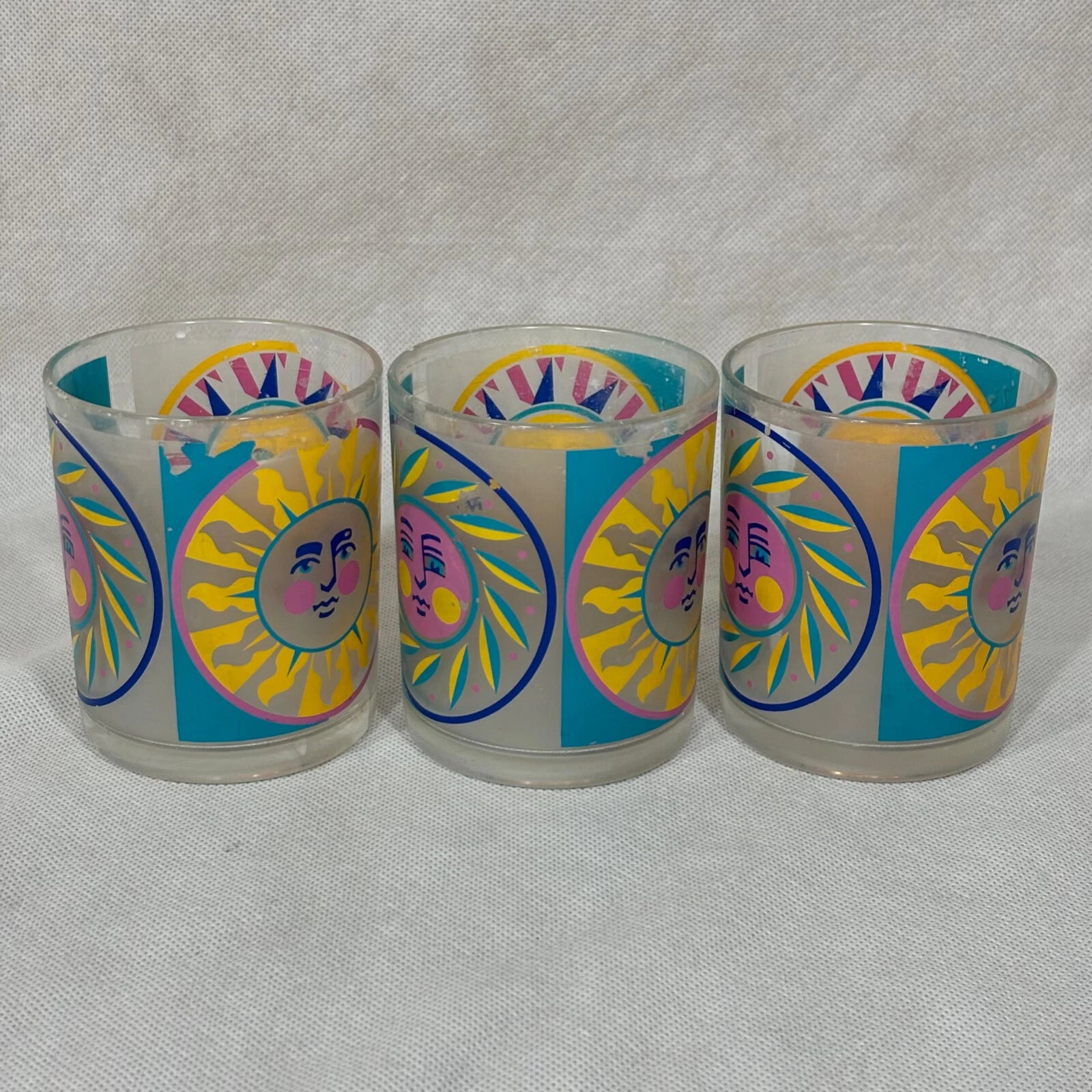 Vintage Acrylic Cups Stotter Sun Design Plastic Drinking Glasses Set of 6 | eBay