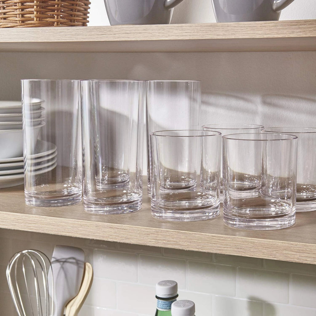 US Acrylic Classic Clear Plastic Reusable Drinking Glasses (Set of 8) 12oz Ro... 80844003023| eBay