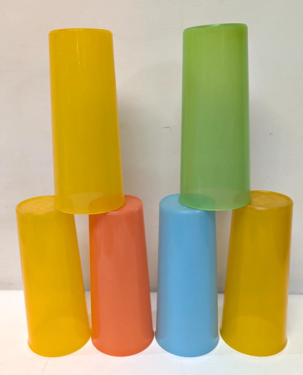Vintage Tupperware #5107D Pastel 16 oz/470mL Tumblers Drinking Glasses Set of 6 | eBay