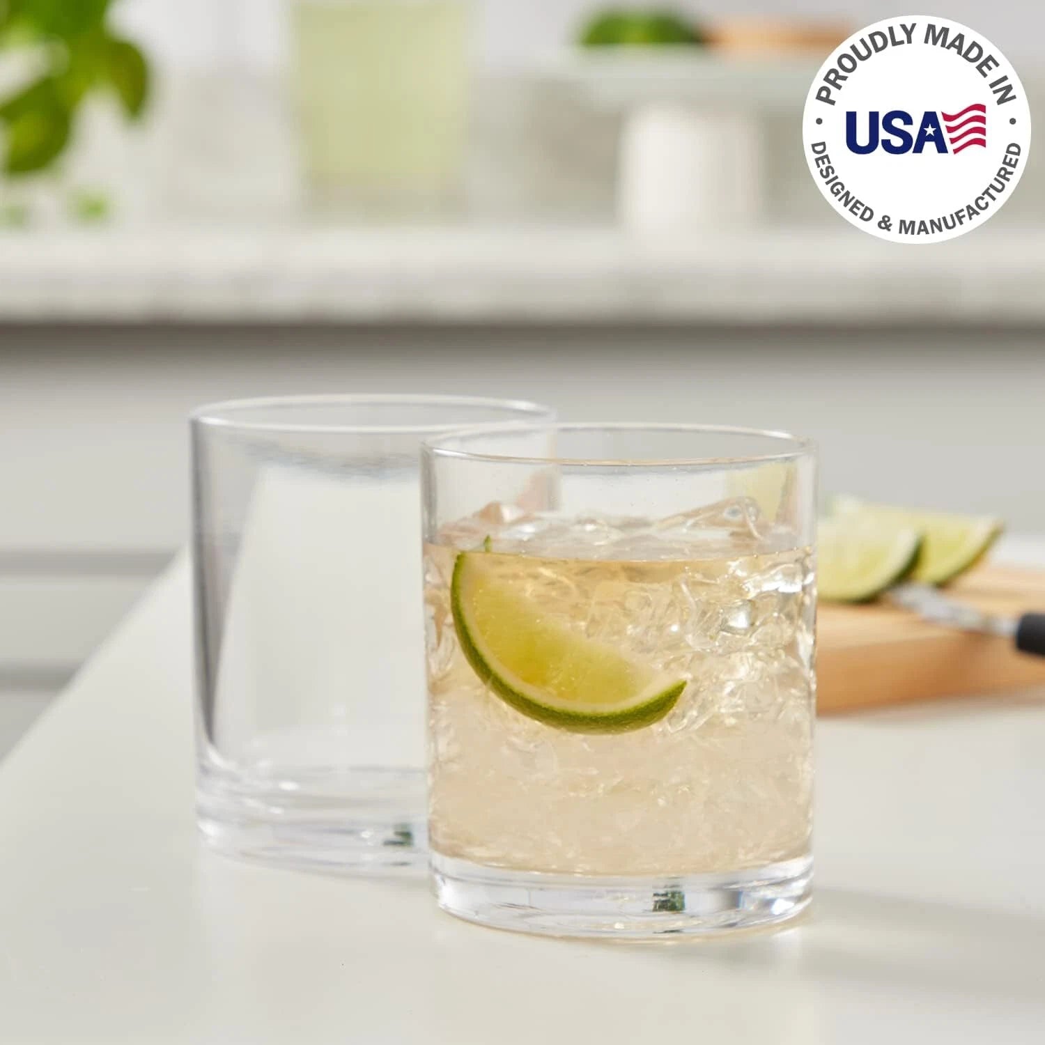 Classic Clear Plastic Reusable Drinking Glasses (Set of 6) 12oz Rocks Cups | eBay