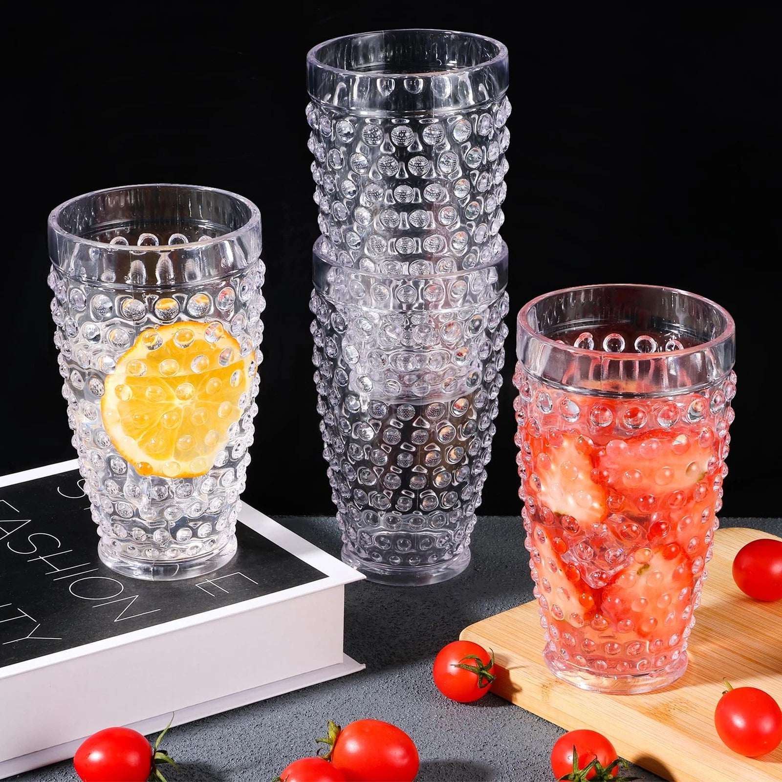 Yomarkrt 19OZ Highball Plastic Drinking Glasses - Set of 6 Clear Water Tumble... | eBay