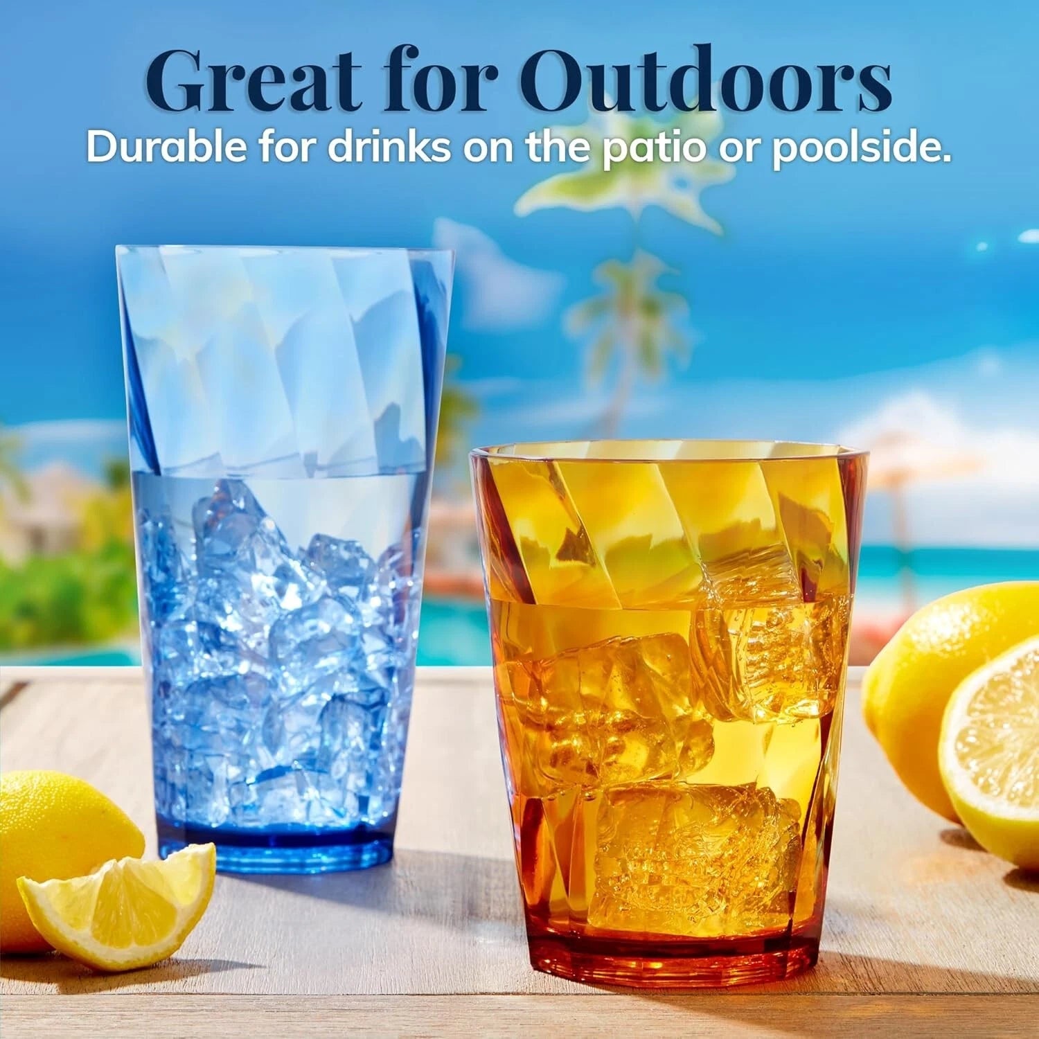 US Acrylic Optix Plastic Reusable Drinking Glasses (Set of 16) 14Oz Rocks & 20O | eBay