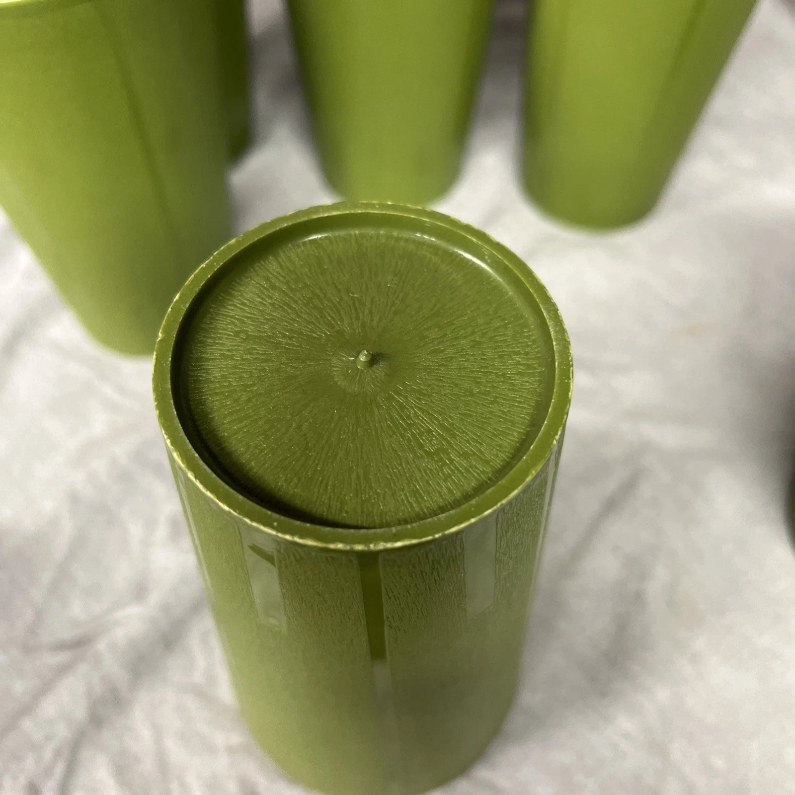 Vintage Set of 6 Green Plastic Drinking Cups | eBay