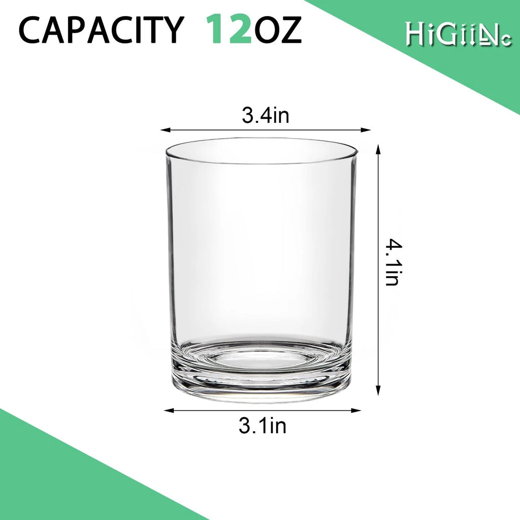 12oz Plastic Drinking Glasses Set Of 6 Dishwasher Safe Reusable Plastic Water Tu | eBay