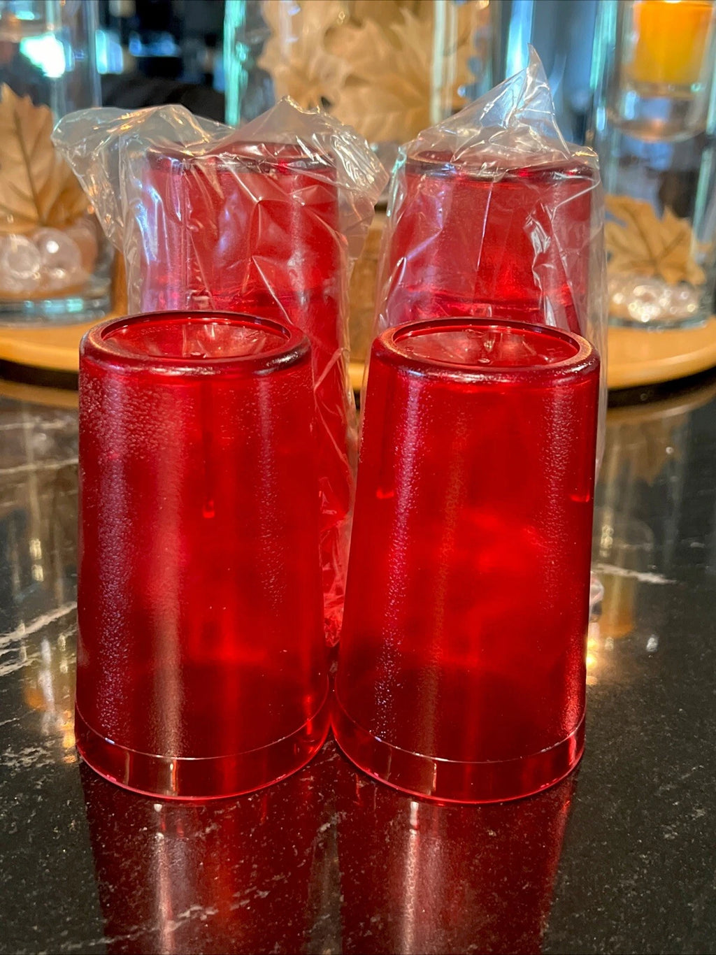 Set of 6 Durable Vintage Plastic Glasses Cups Restaurant Tumblers 10oz Ruby Red | eBay