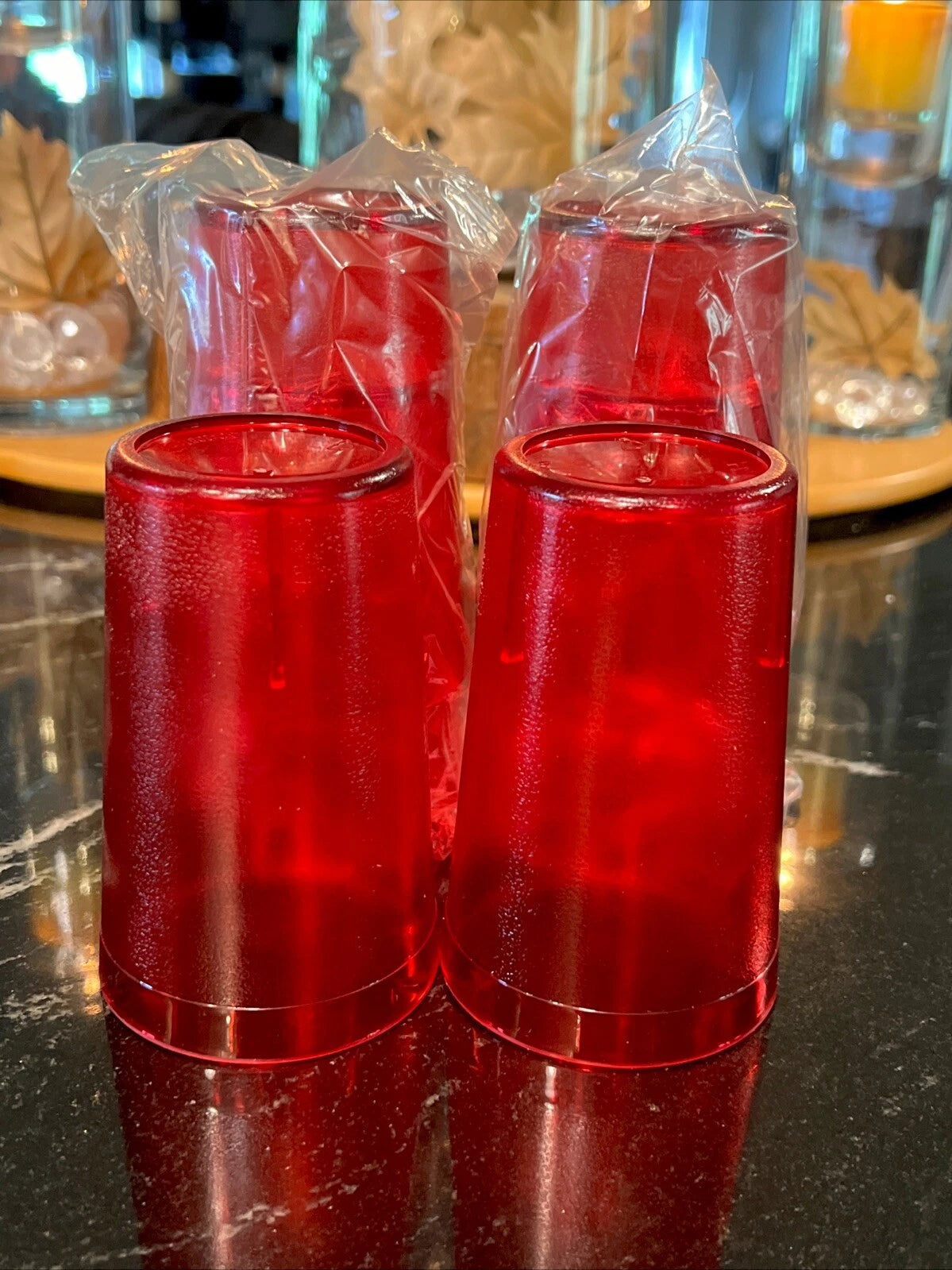 Set of 6 Durable Vintage Plastic Glasses Cups Restaurant Tumblers 10oz Ruby Red | eBay