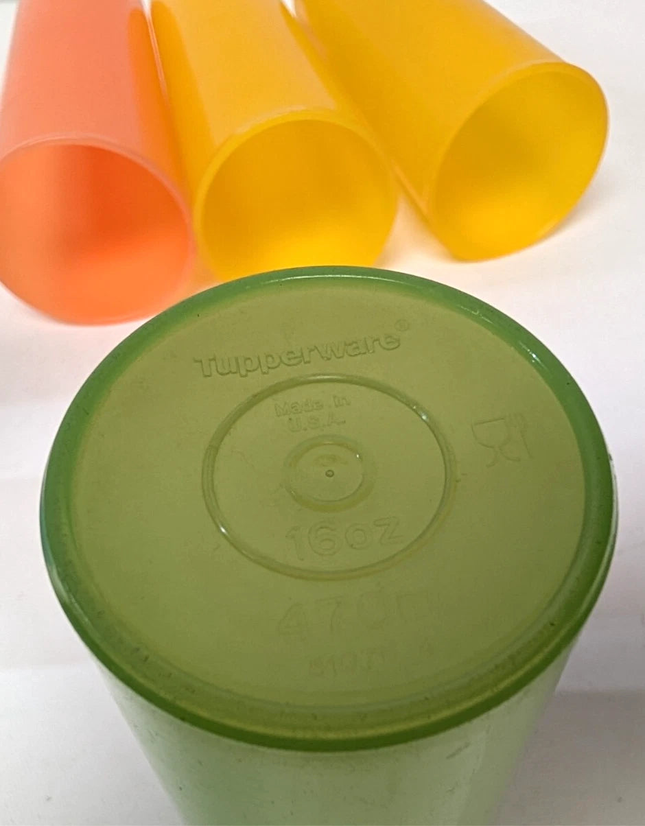 Vintage Tupperware #5107D Pastel 16 oz/470mL Tumblers Drinking Glasses Set of 6 | eBay