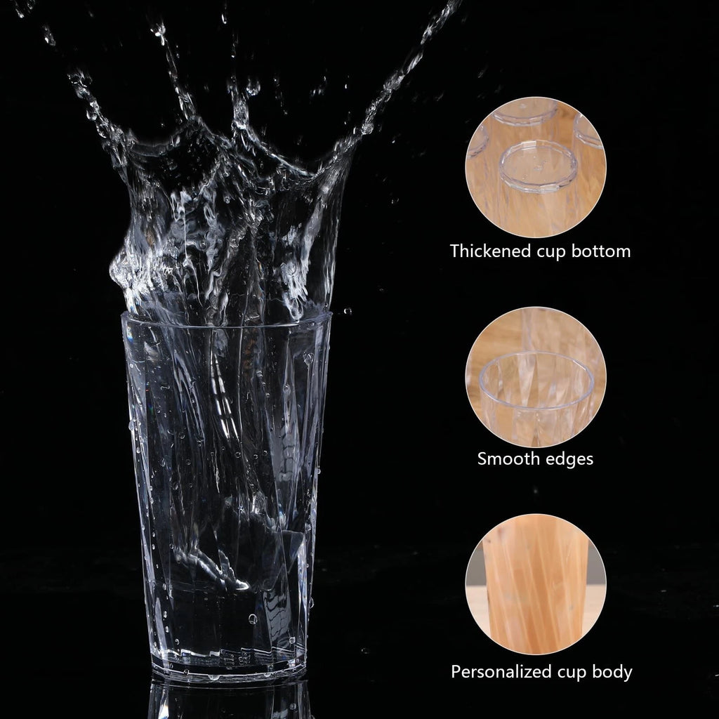 unbreakable Plastic Drinking Glasses,Set of 8, Shatterproof Drinking Cups, Pl... | eBay