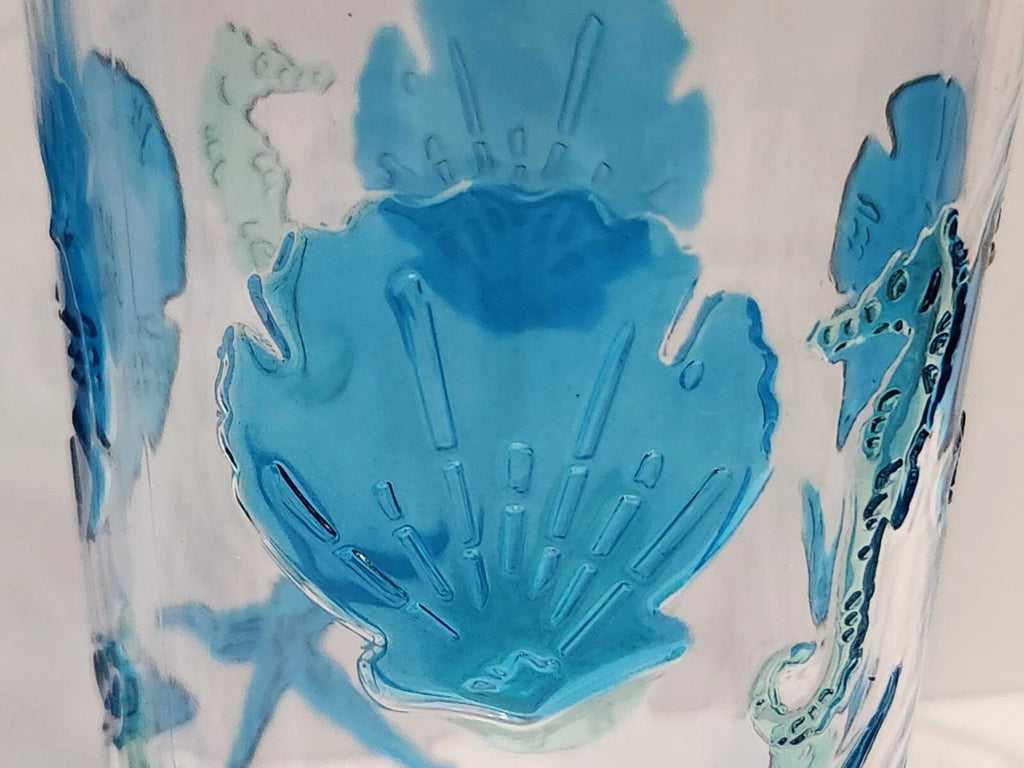 Coastal Acrylic Tall Tumblers Seashells Starfish Drinking Glasses Set of 4 | eBay