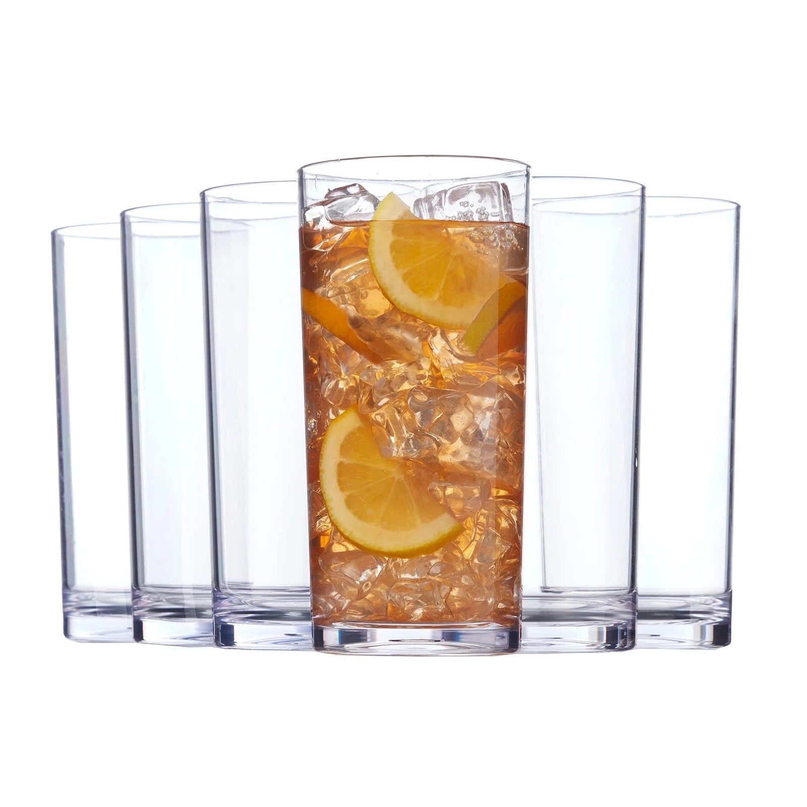US Acrylic Classic Clear Plastic Reusable Drinking Glasses (Set of 6) 24oz Iced- | eBay
