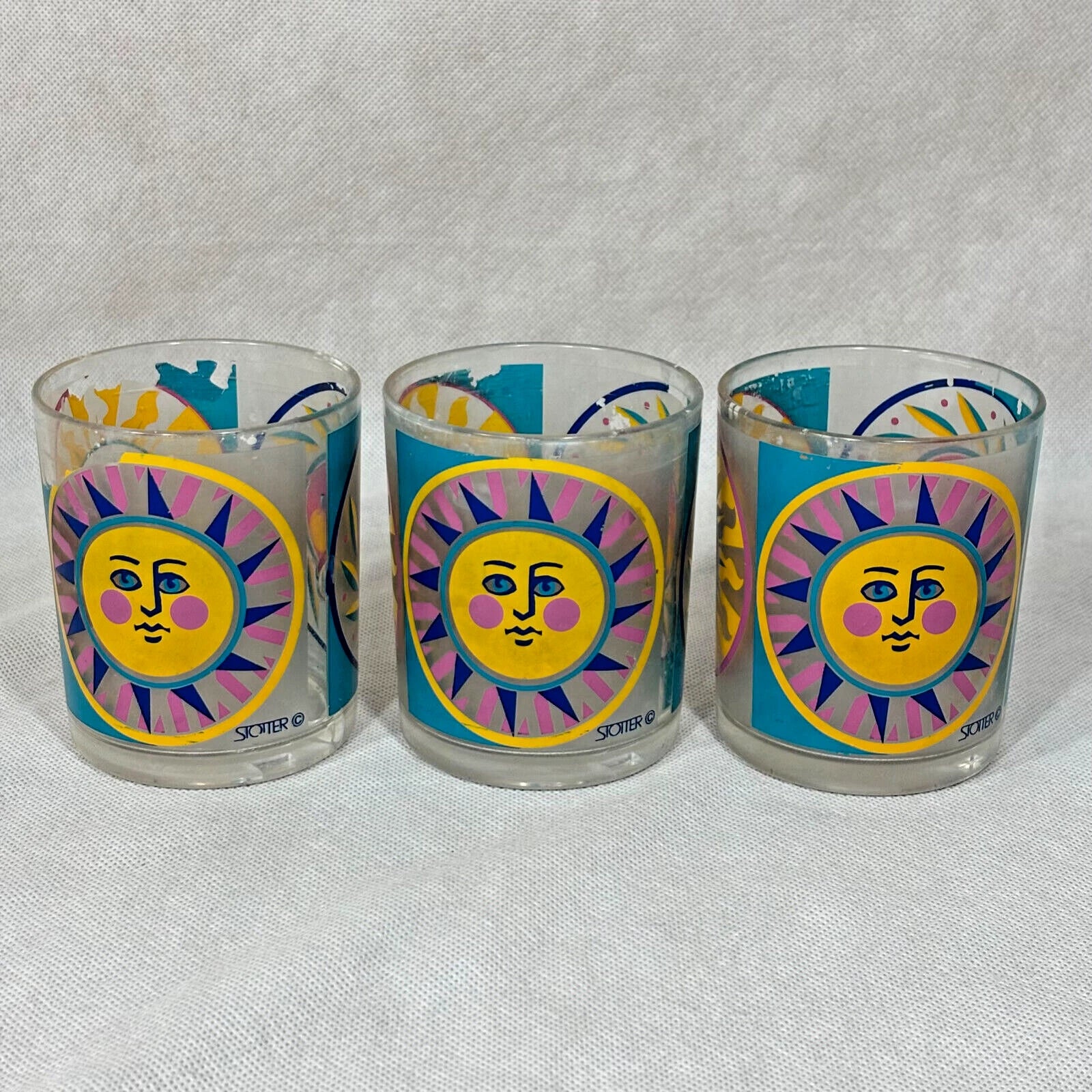 Vintage Acrylic Cups Stotter Sun Design Plastic Drinking Glasses Set of 6 | eBay