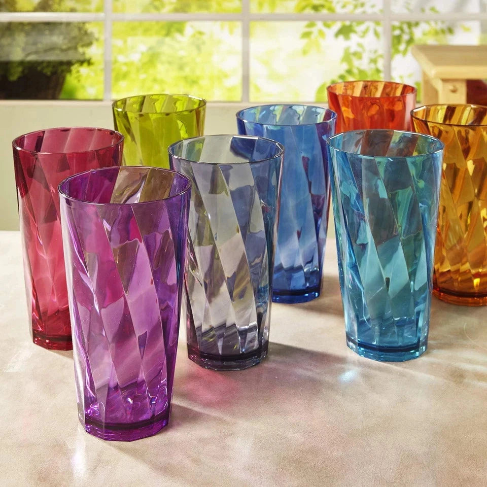 US Acrylic Optix Plastic Reusable Drinking Glasses (Set of 8) 20Oz Water Cups in | eBay