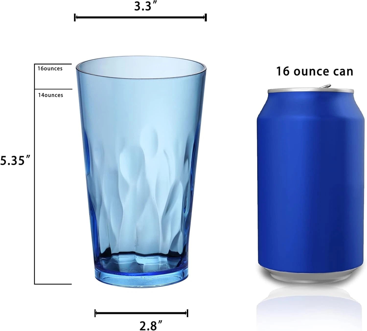 Unbreakable Plastic Drinking Glasses [Set of 6] 6 Count (Pack 1), Blue | eBay