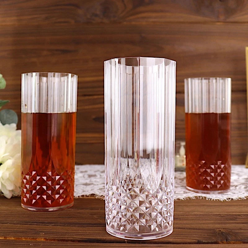 6 Clear 14 oz Crystal Plastic Drinking Glasses Party Events Disposable Tableware | eBay