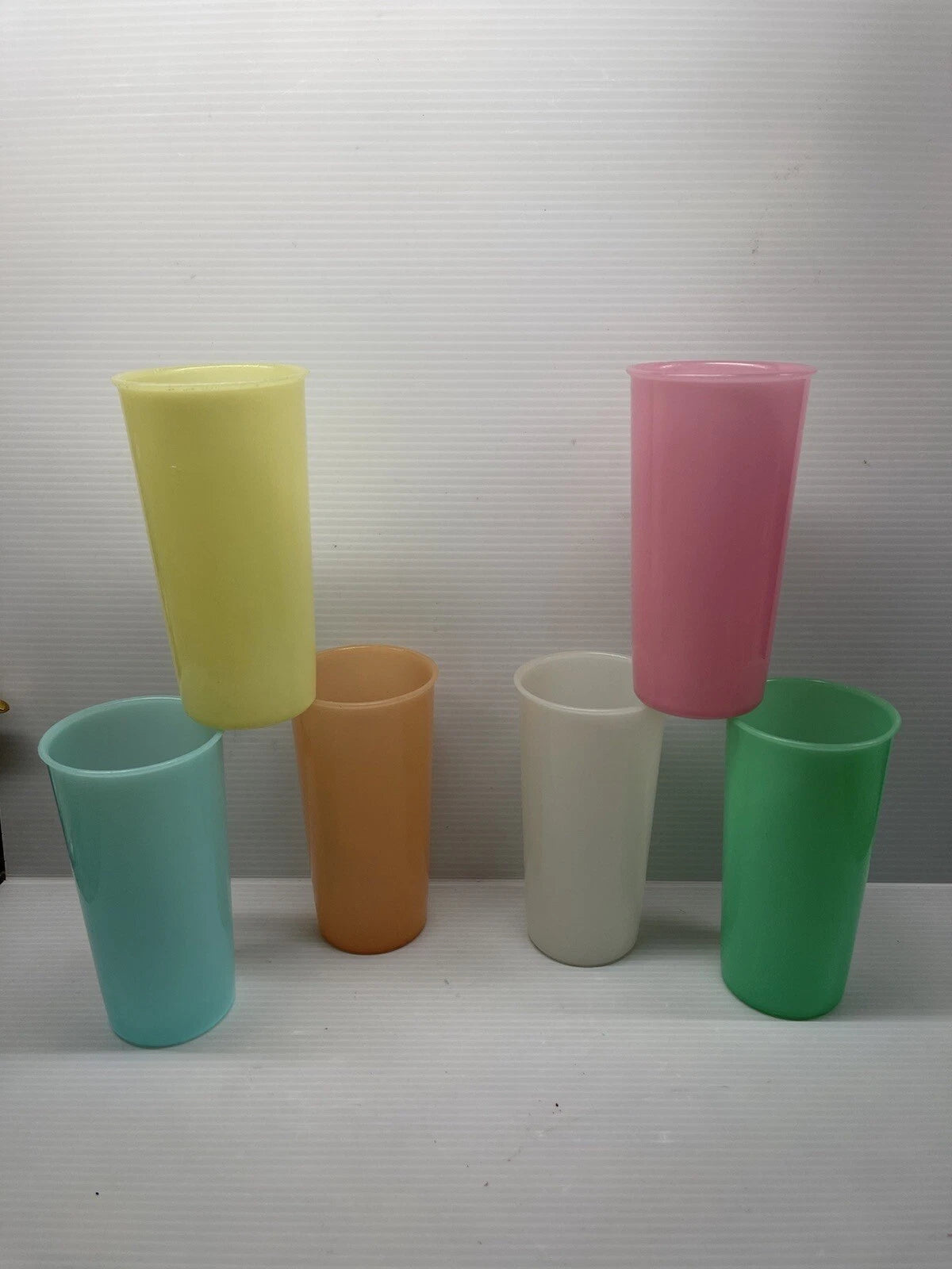 Vintage Tupperware Plastic Drinking Glasses Pastel 5” Set Of 6 | eBay