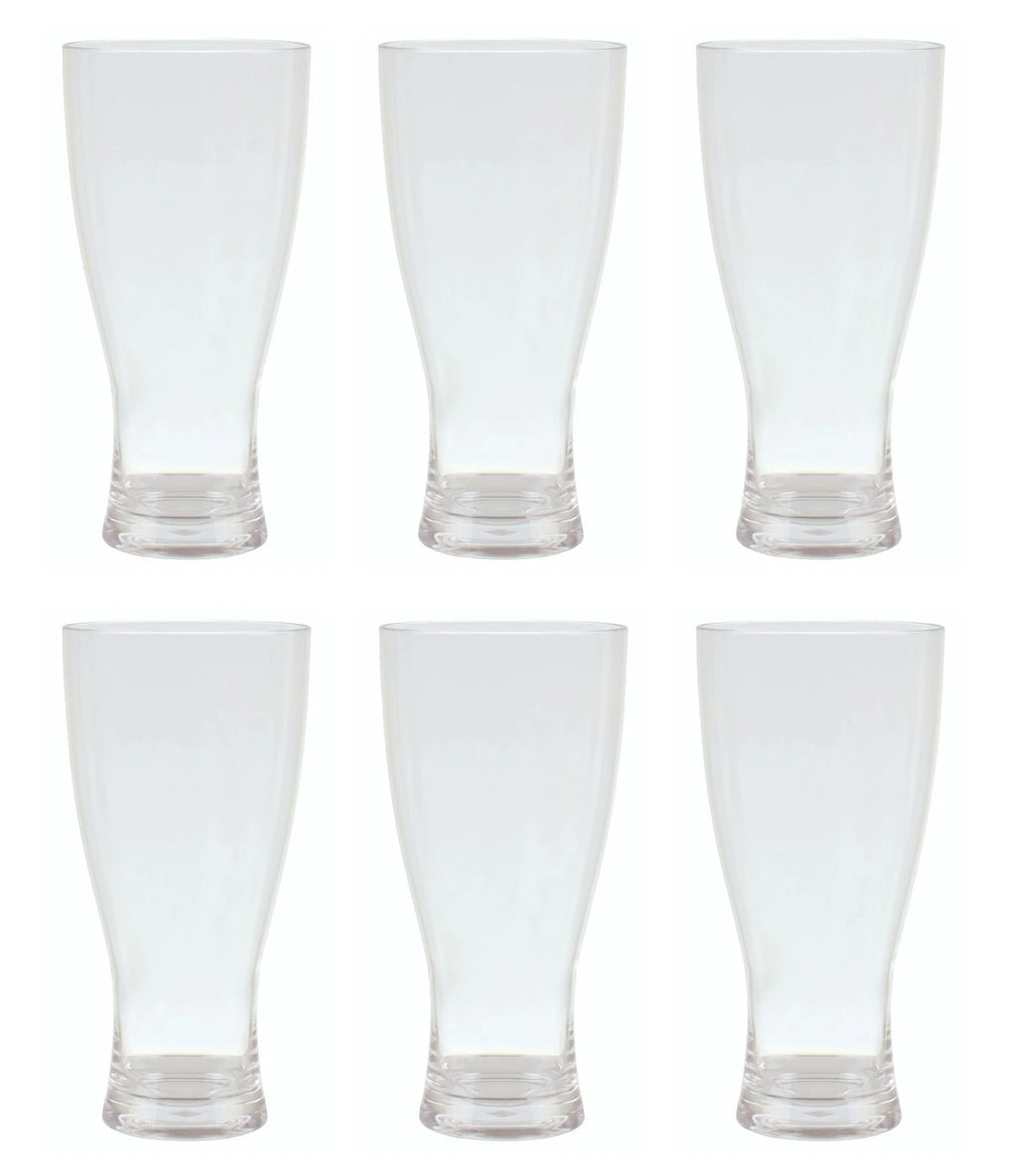 QG 19 Ounces Clear Acrylic Plastic Drinking Beer Glass Set of 6 | eBay