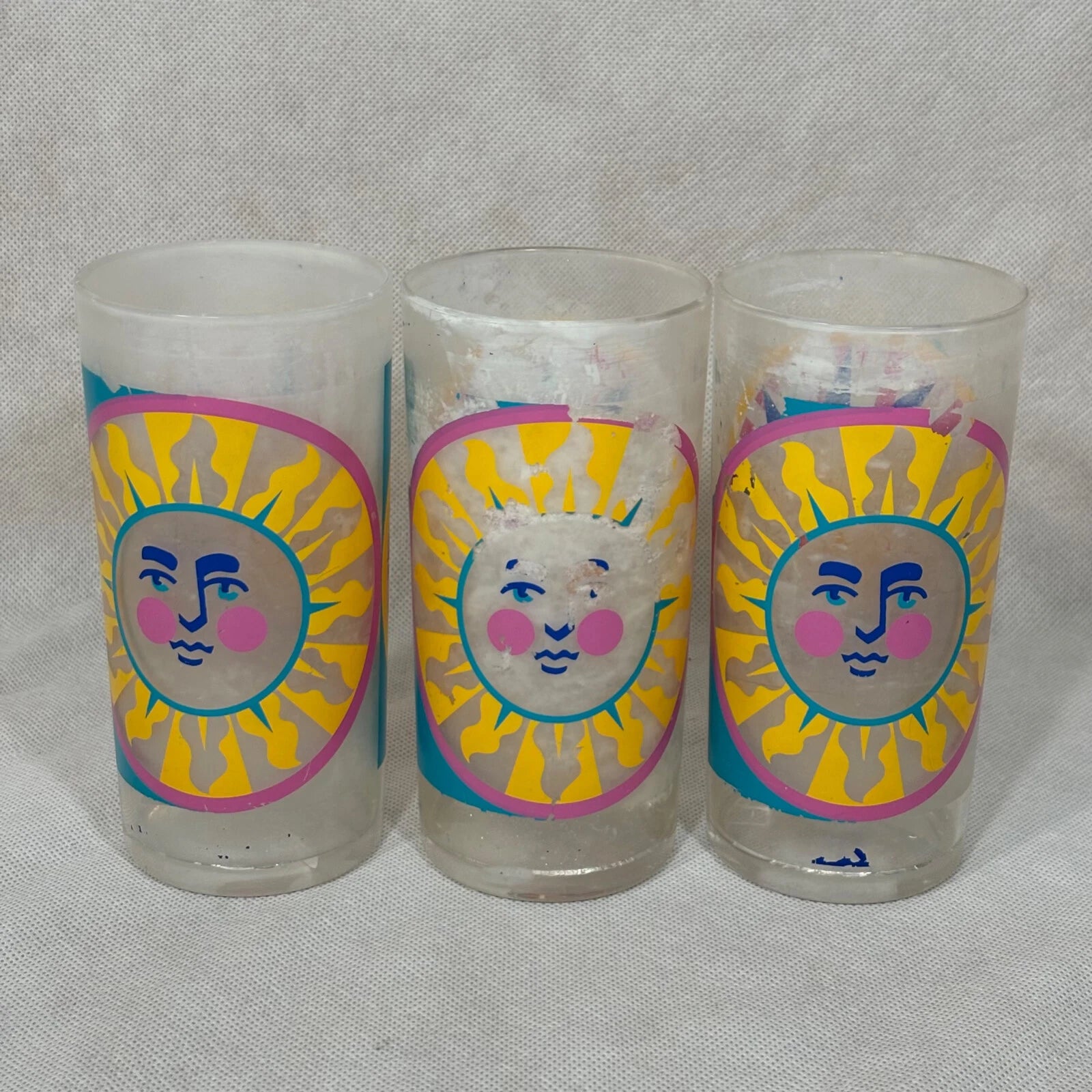 Vintage Acrylic Cups Stotter Sun Design Plastic Drinking Glasses Set of 6 | eBay