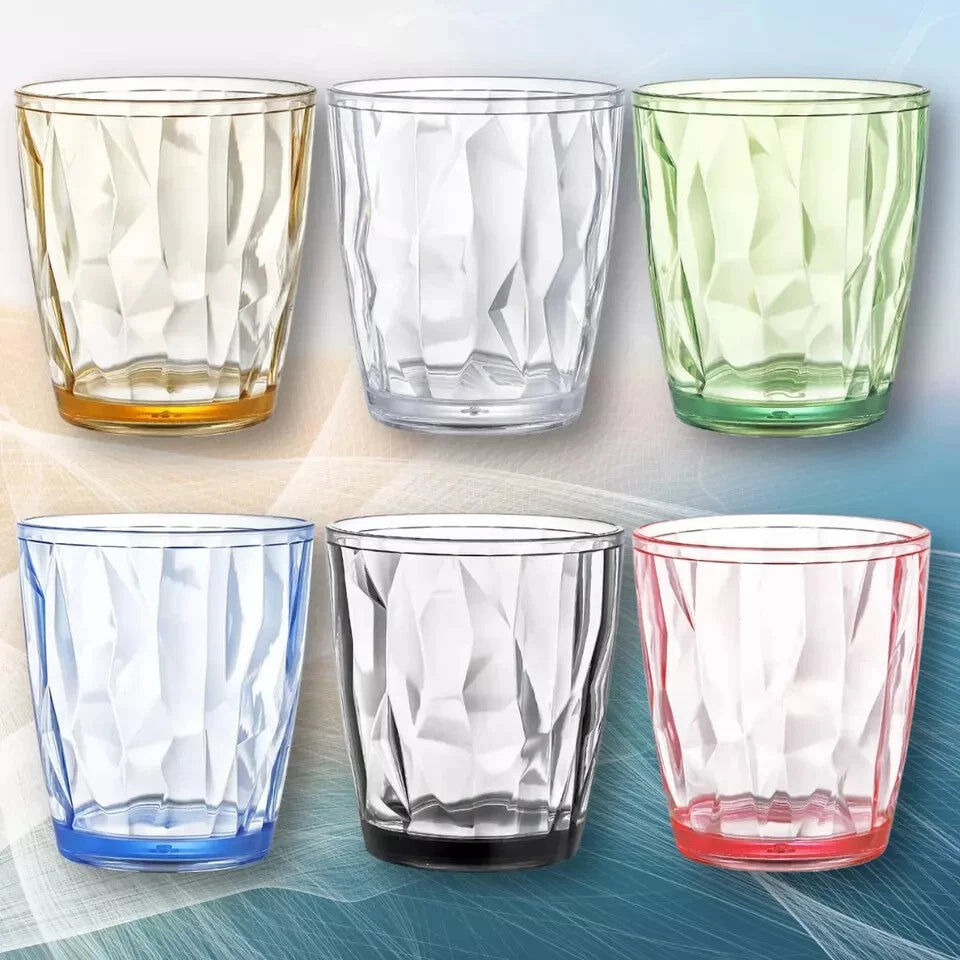 Hedume Set of 6 Unbreakable Premium Drinking Glasses, 6 Colors 10.5 Oz Stackable | eBay