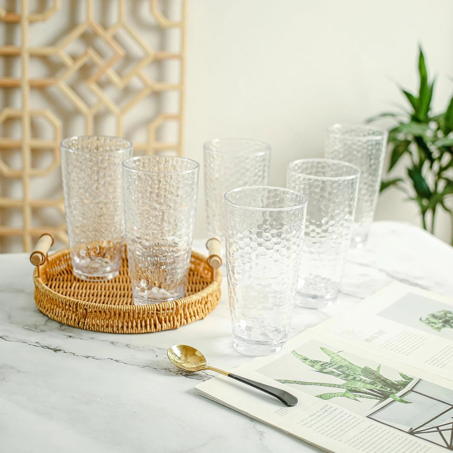 Plastic Unbreakable Tumblers Cups 25oz, Set of 6 Plastic Highball Drinking Glass | eBay