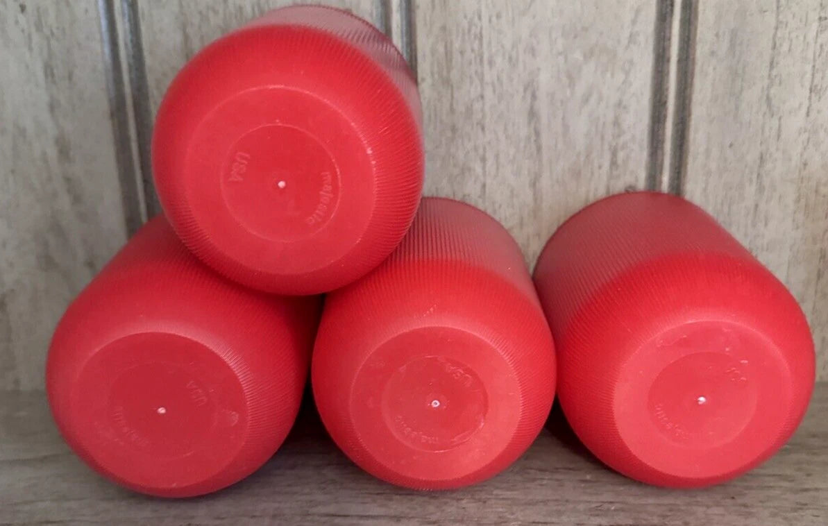 Vintage Majestic Ribbed Plastic Drinking Glass Cup Red 4" MCM 1960's set of 6 | eBay