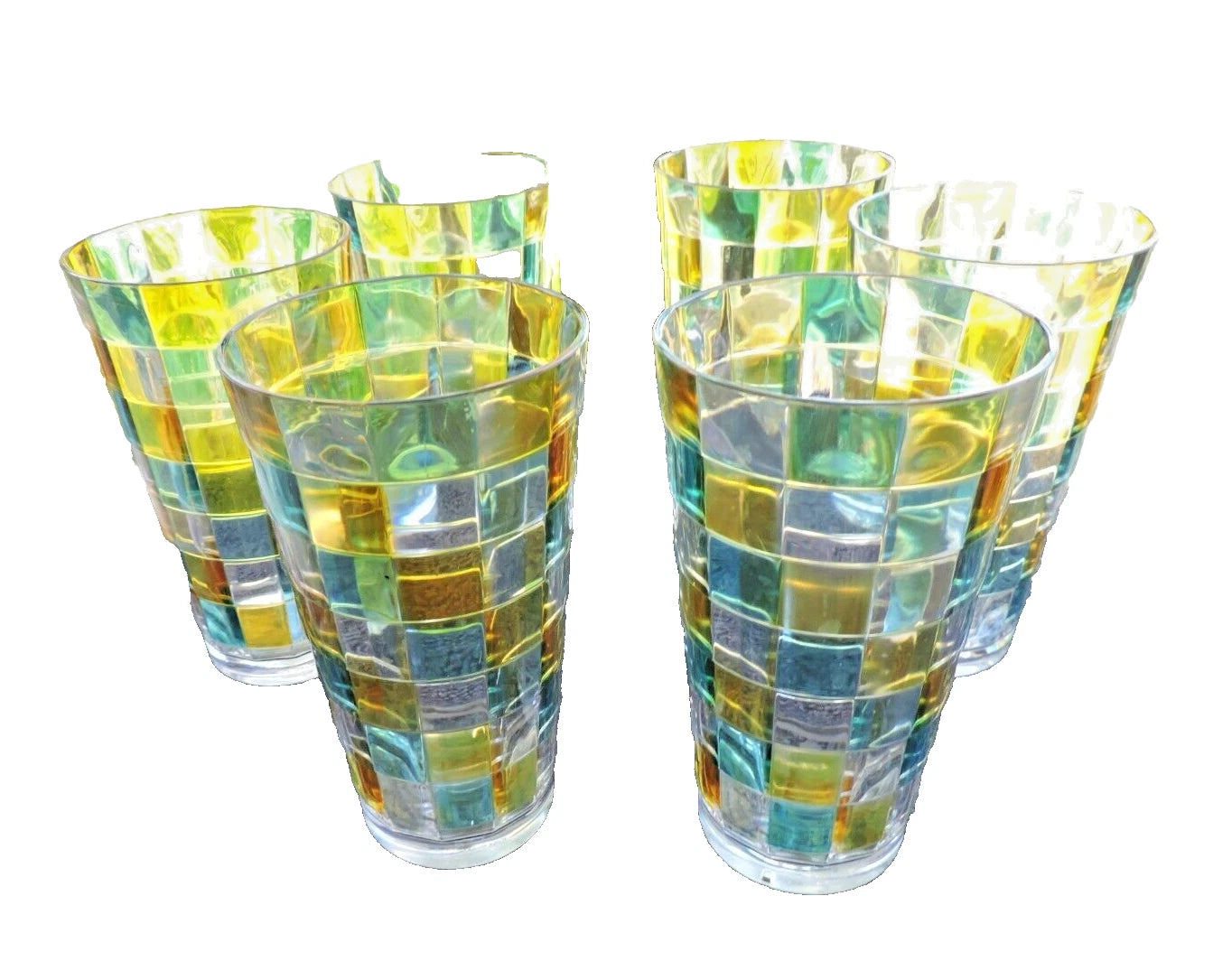 Set of 6 Vintage Hard Plastic Tumblers Drinking Glasses 12 oz Made in Taiwan | eBay