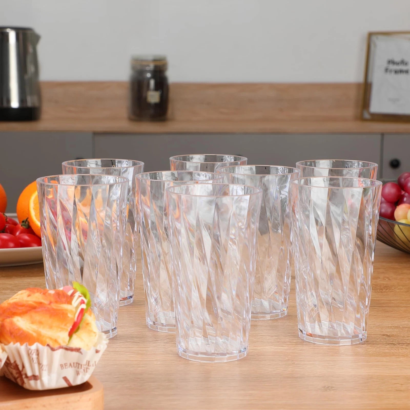 unbreakable Plastic Drinking Glasses,Set of 8, Shatterproof Drinking Cups, Pl... | eBay