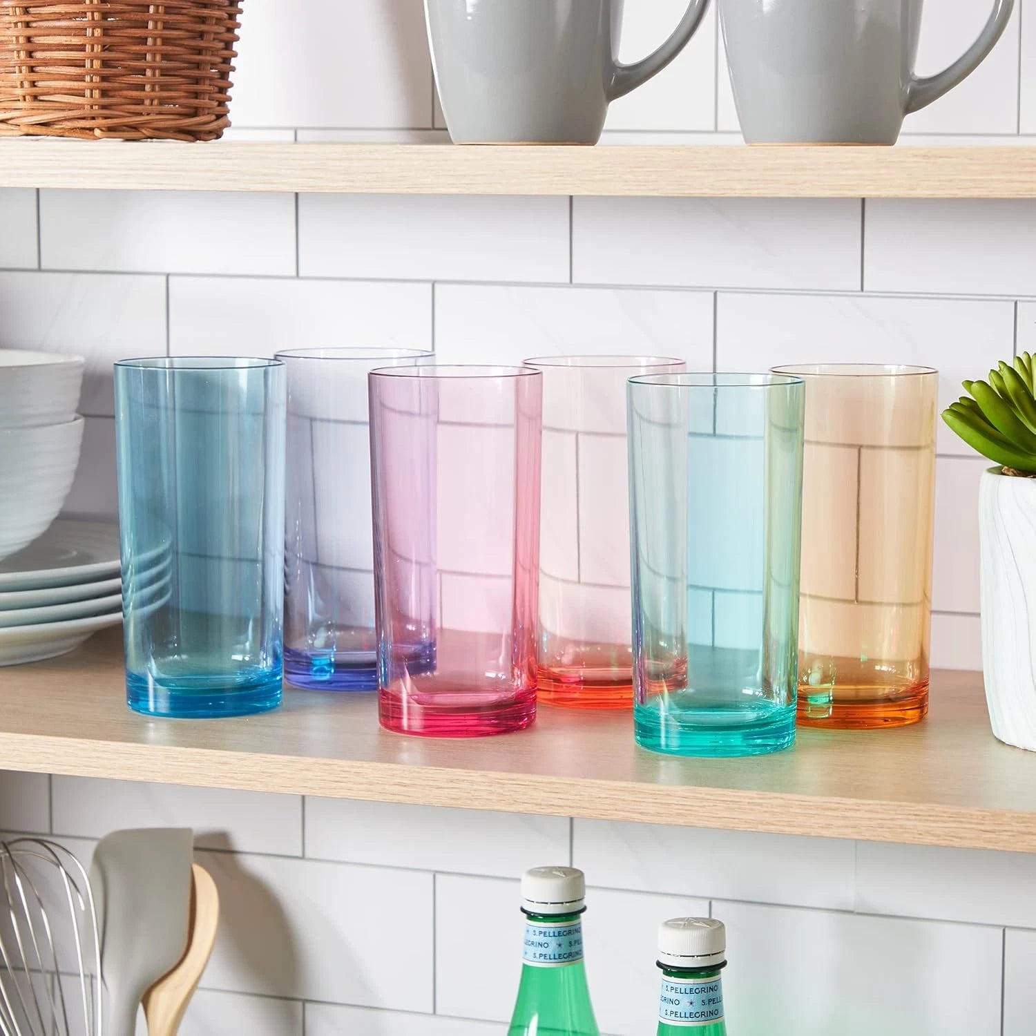 Acrylic Classic Plastic Reusable Drinking Glasses (Set of 6) 16Oz Water Cups As | eBay