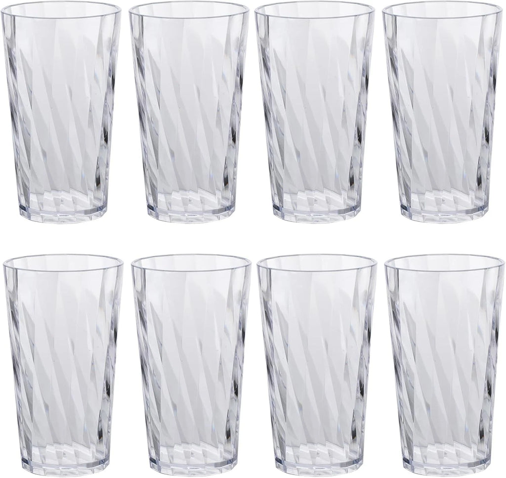 unbreakable Plastic Drinking Glasses，set of 8, shatterproof 10oz, Clear | eBay