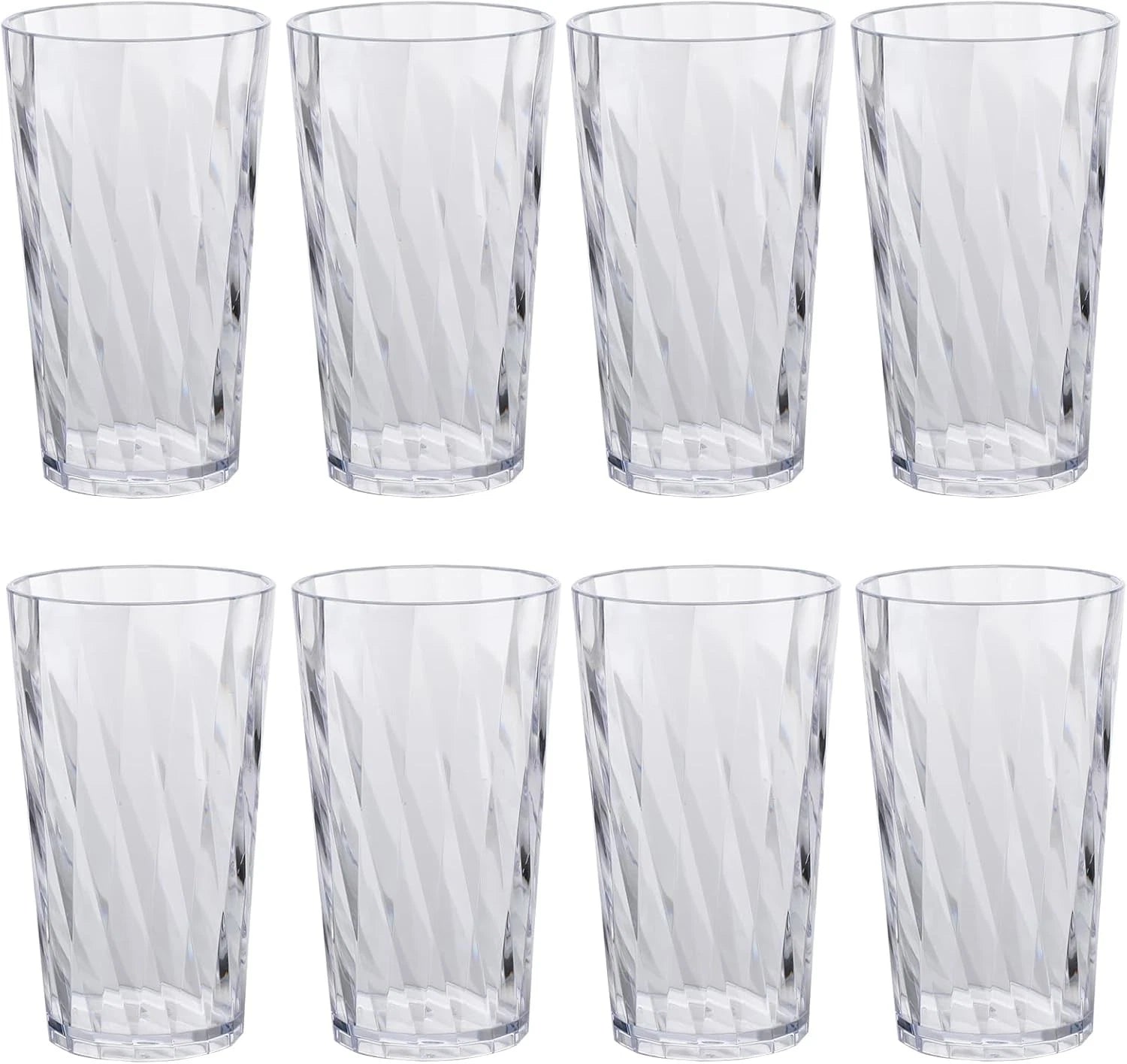 unbreakable Plastic Drinking Glasses，set of 8, shatterproof 10oz, Clear | eBay