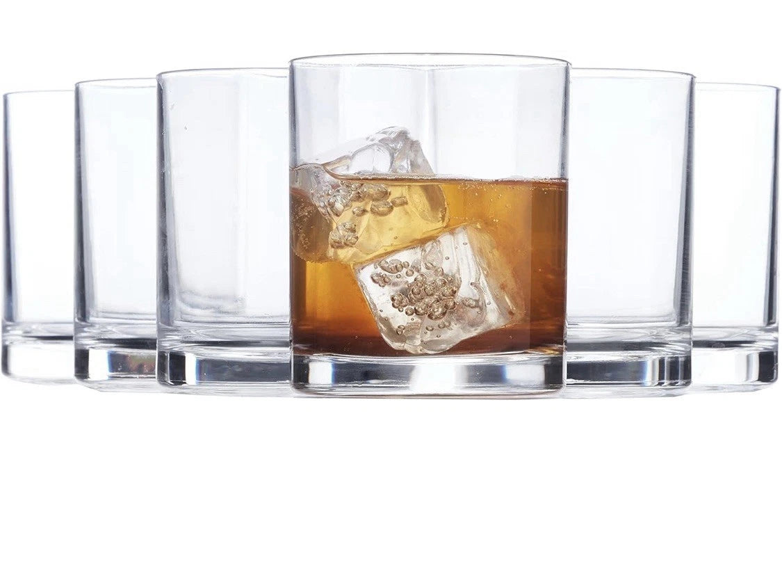US Acrylic Classic Clear Plastic Reusable Drinking Glasses (Set of 6) 12oz Cups | eBay