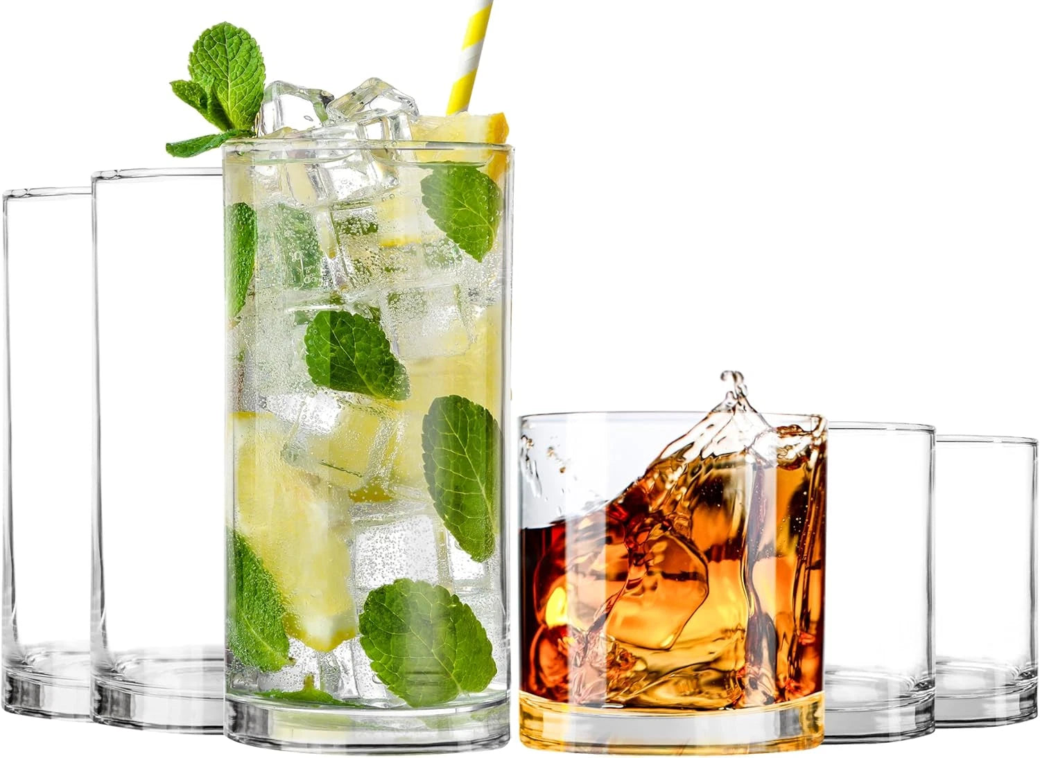 Clear Plastic Drinking Glasses - Pack of 6 (3 Each 12 Ounce & 16 Ounce Plastic G | eBay
