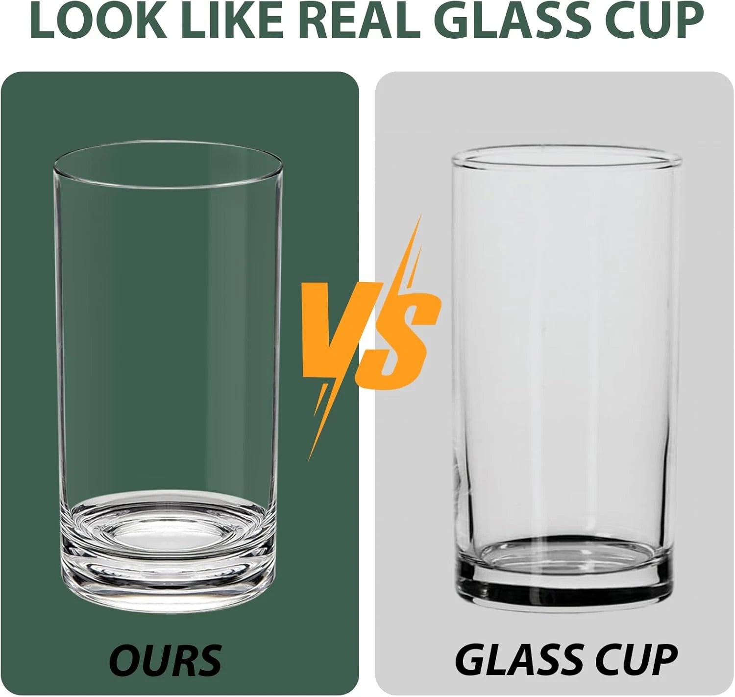 Shatterproof Plastic Drinking Glasses Set of 6, 17 Oz Clear Unbreakable Tumblers | eBay