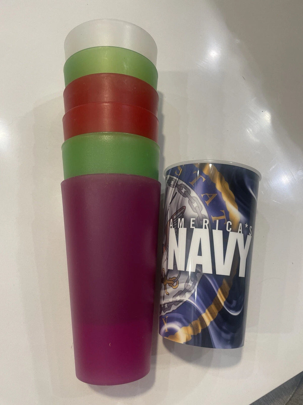 Tall Tumblers Set Of 7 Plastic Drinking Cups Over 6 Inches | eBay