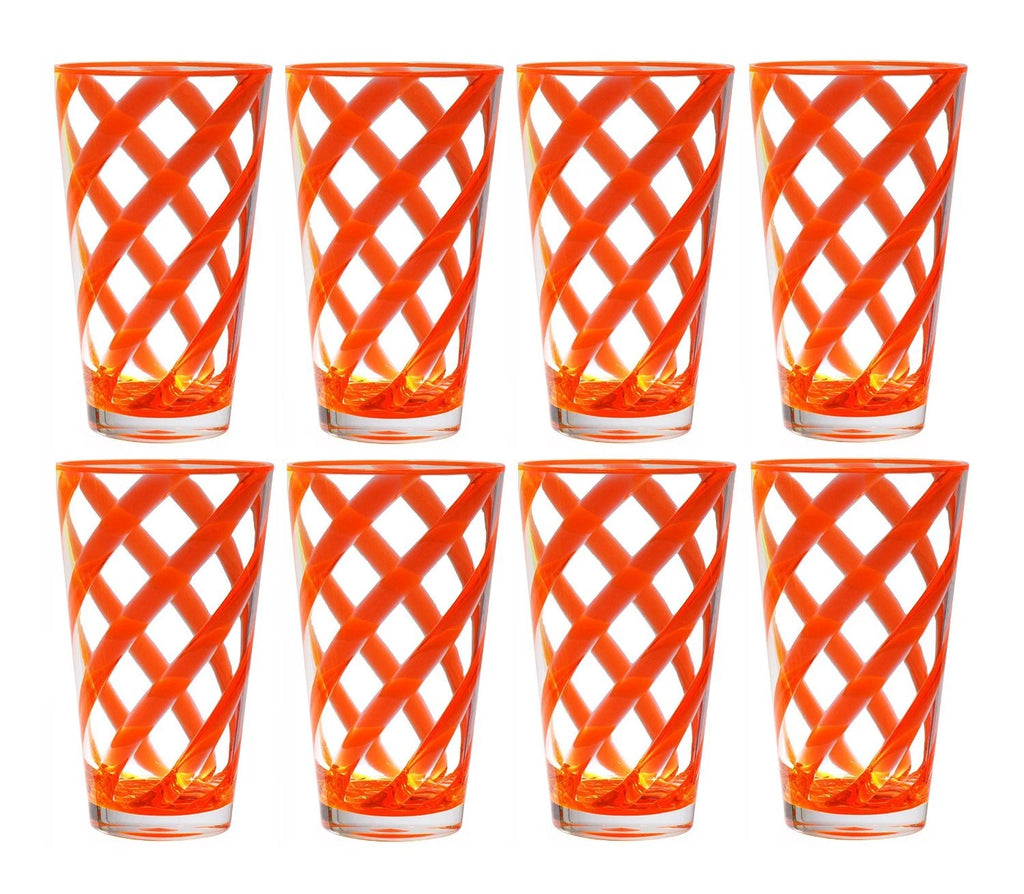 QG Set of 8 Helix Acrylic Plastic Ice Tea Cup Drinking Glass Tumbler Orange 22oz | eBay
