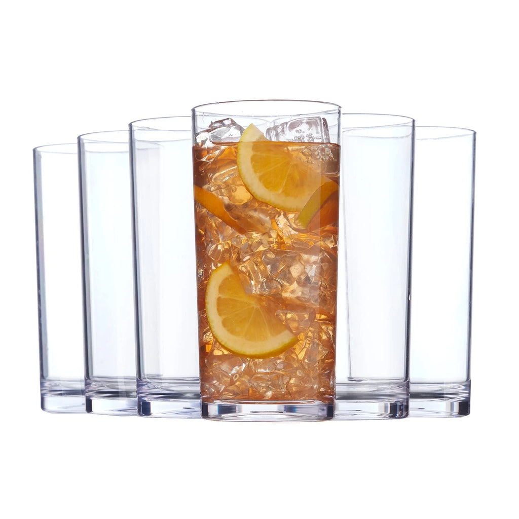 US Acrylic Classic Clear Plastic Reusable Drinking Glasses Set of 6 24oz Iced Te | eBay