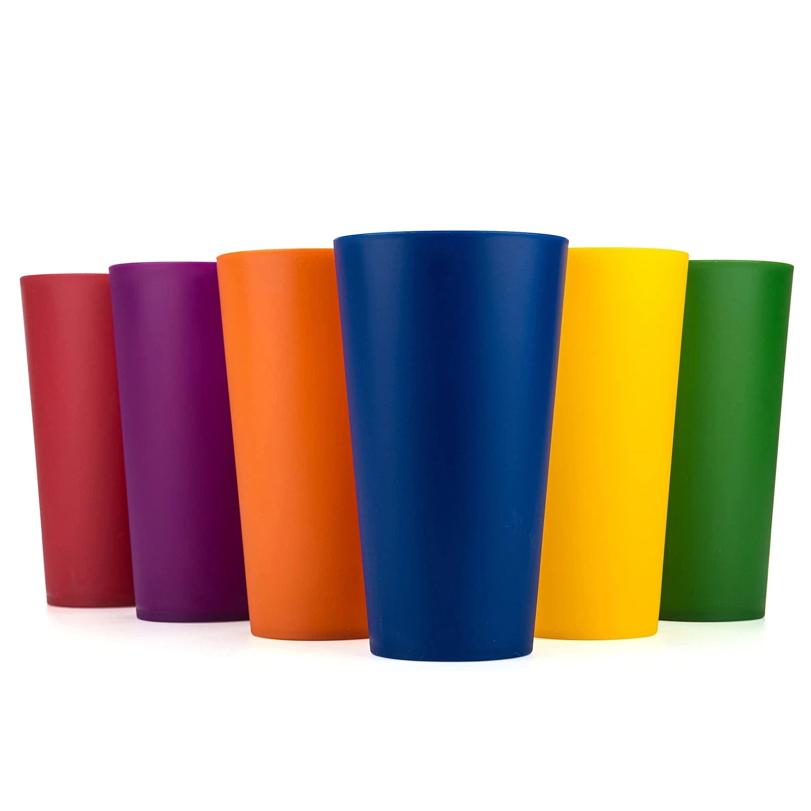 32ounce Plastic Tumblers Large Drinking Glasses Set Of 6 Multicolor | eBay