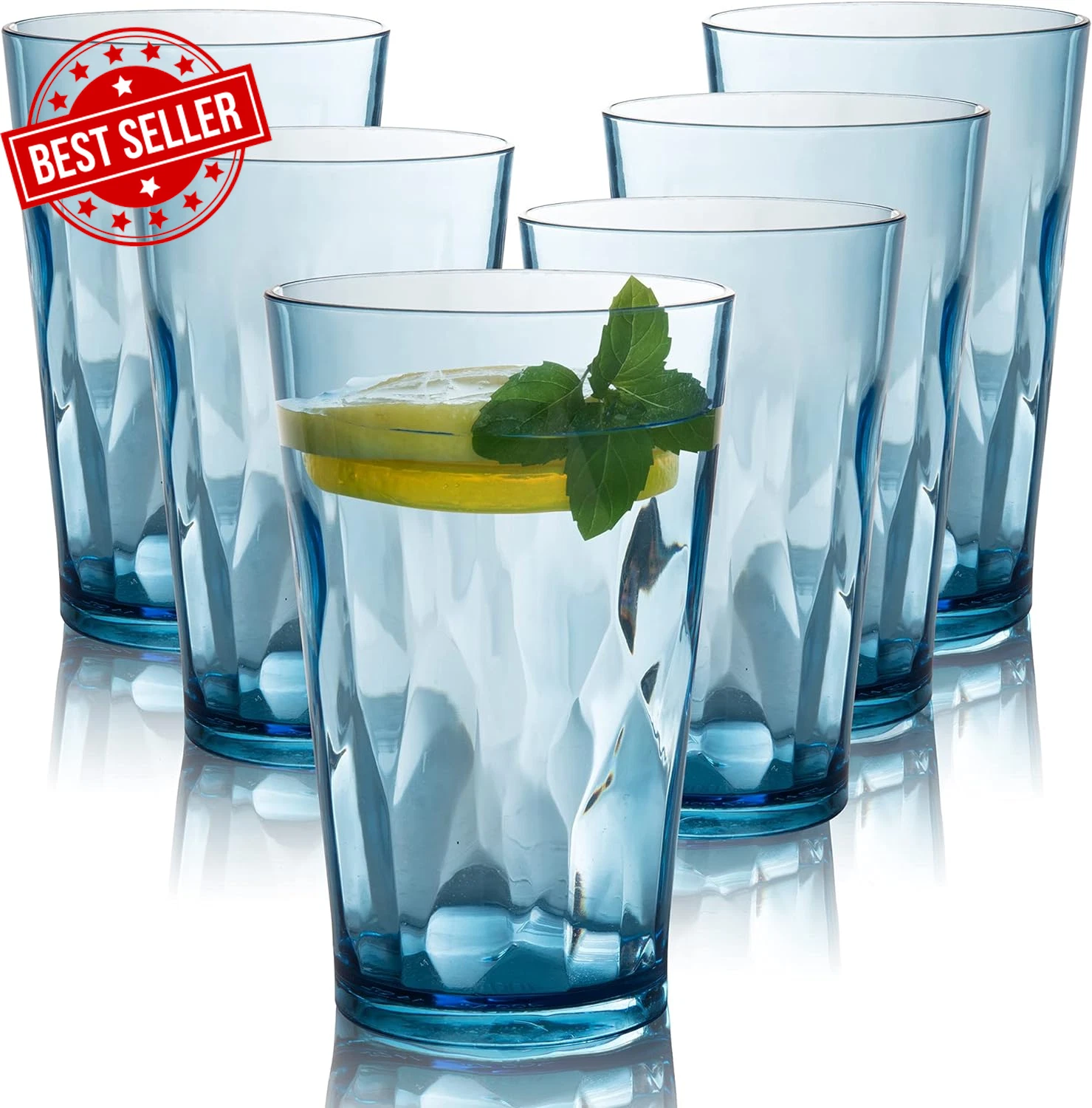 Set of 6 Unbreakable Plastic Drinking Glasses Shatterproof Reusable 16oz Tumbler | eBay